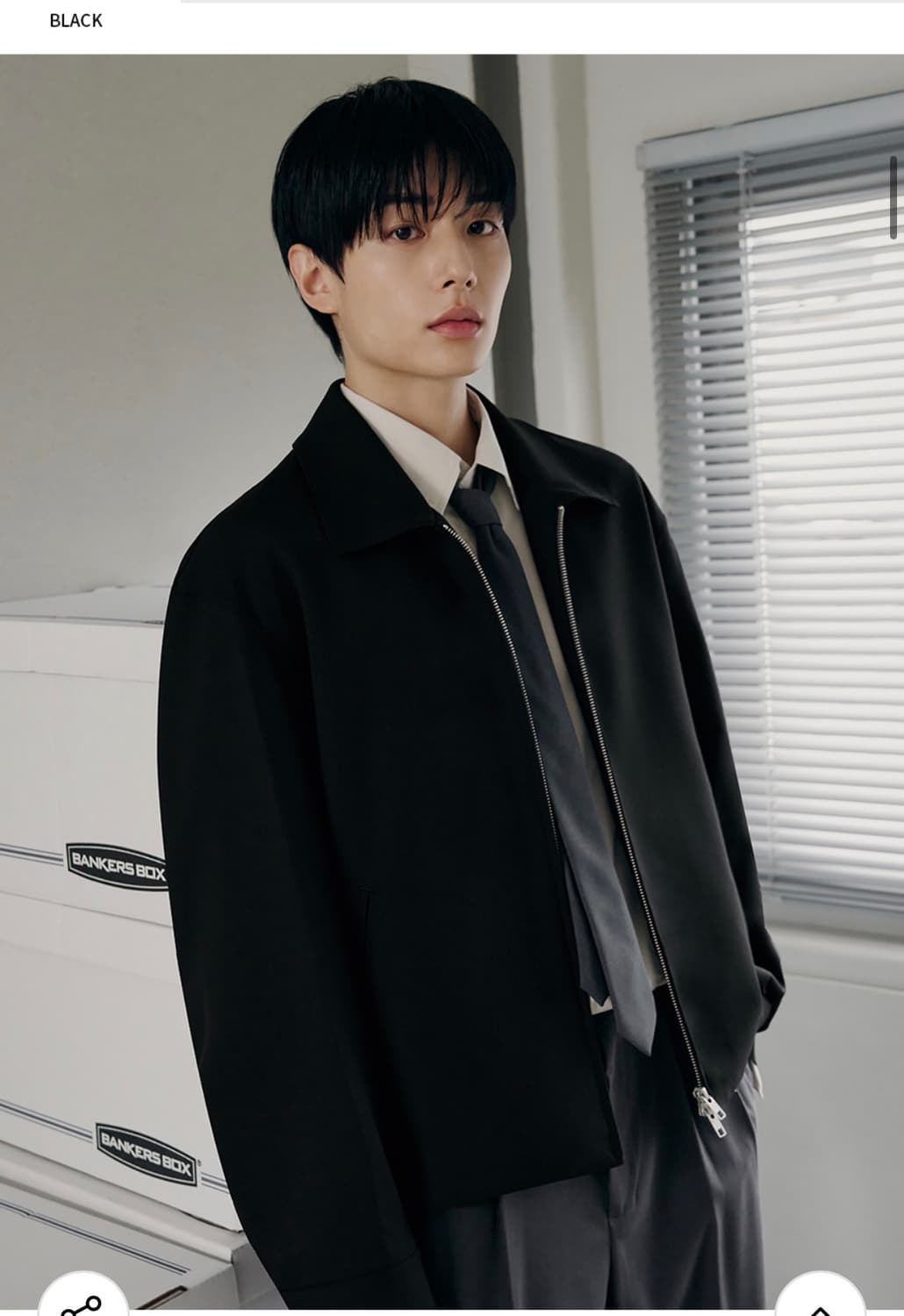 (L) 드로우핏 [서강준 PICK]도브 울 블루종 자켓 [BLACK]판매 상품이미지3