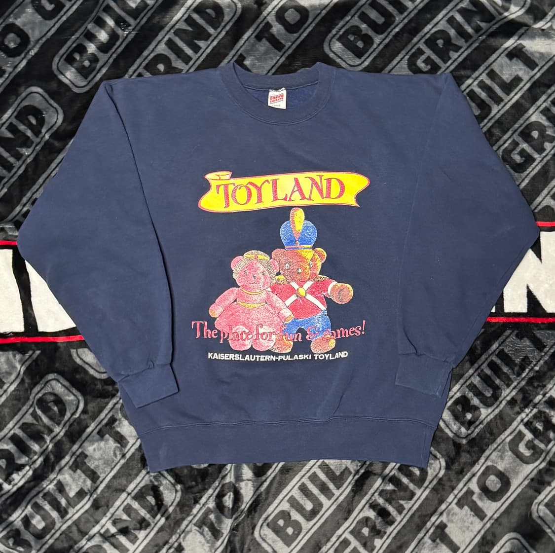 빈티지 프린팅 스웻셔츠 네이비 상품이미지1