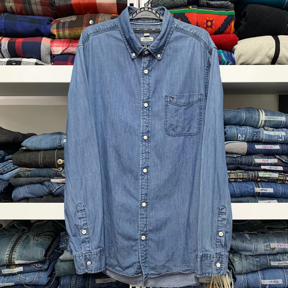 [L] 타미힐피거 Indigo Yarns Fils 데님셔츠 상품이미지2