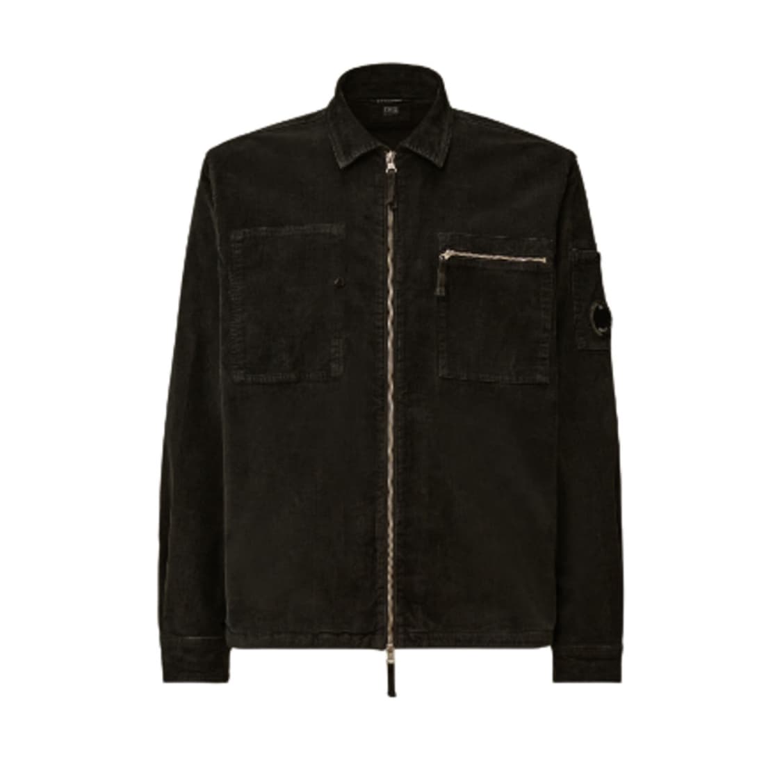 C.P. 컴퍼니 코듀로이 렌즈 지퍼 오버셔츠 블랙 - 25FW 상품이미지1