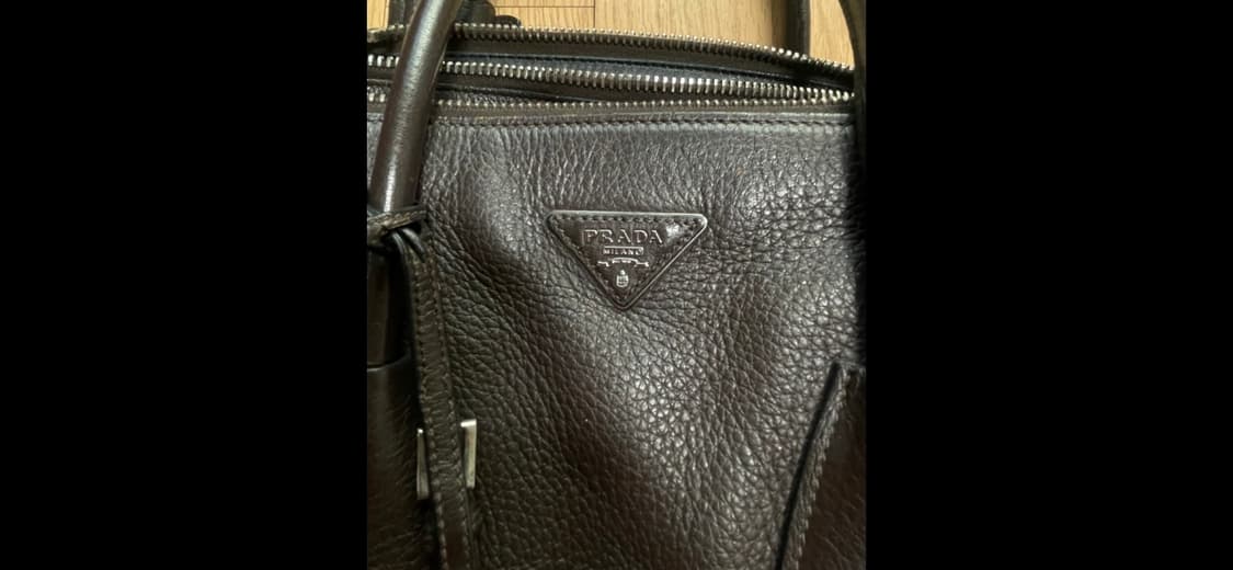 프라다 브라운 가죽 토트백(정품) 상품이미지1
