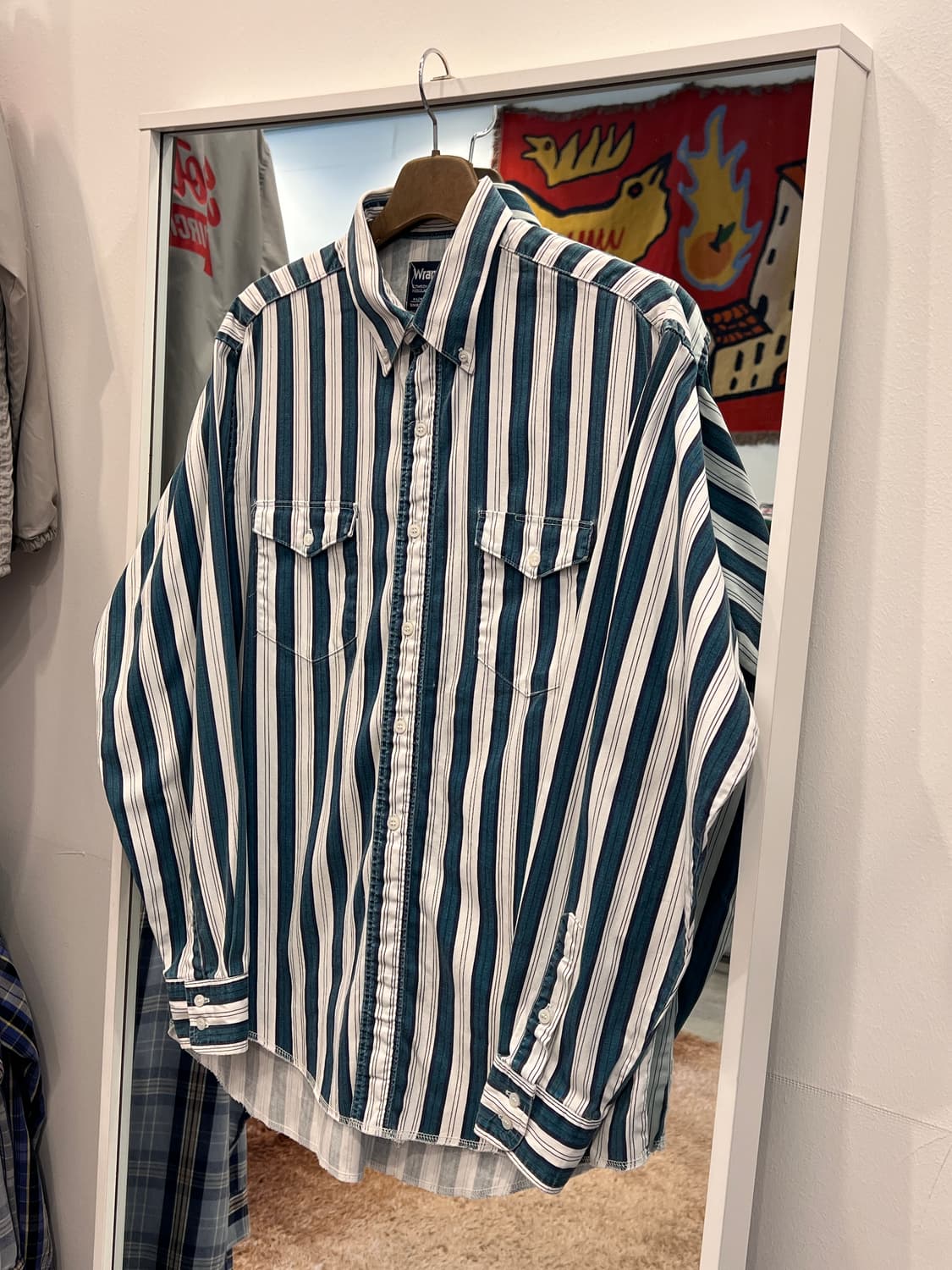 90s Wrangler 랭글러 COWBOY CUT 스트라이프 웨스턴 셔츠 상품이미지1
