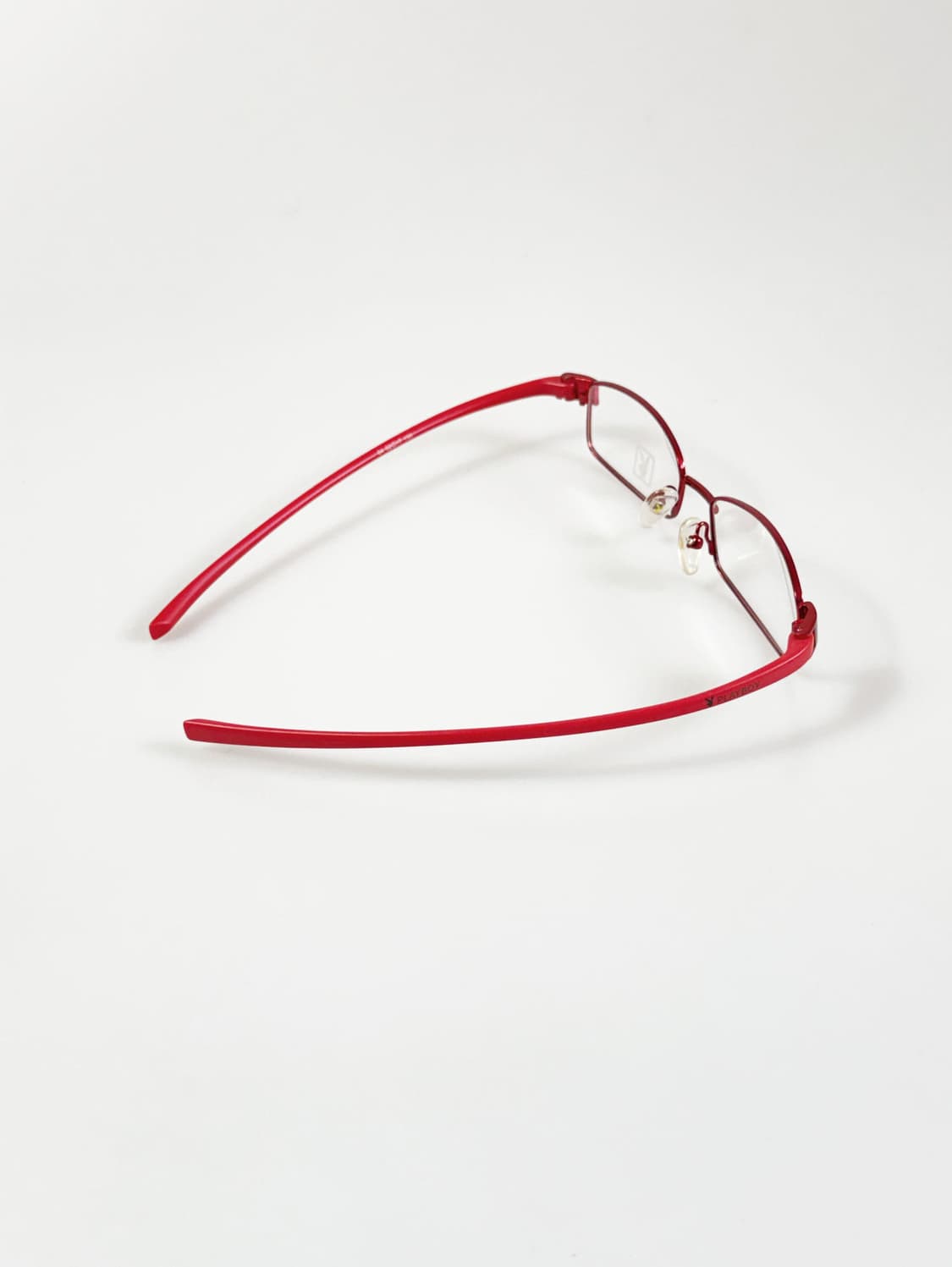 90s PLAYBOY 다크레드 메탈 슬림 스퀘어 빈티지 안경 상품이미지5