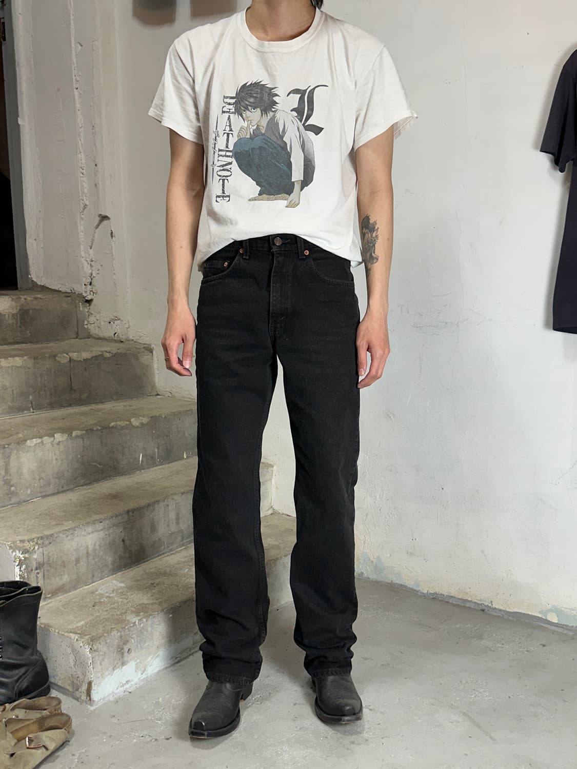 90's USA Made 빈티지 리바이스 517 블랙 부츠컷 상품이미지2