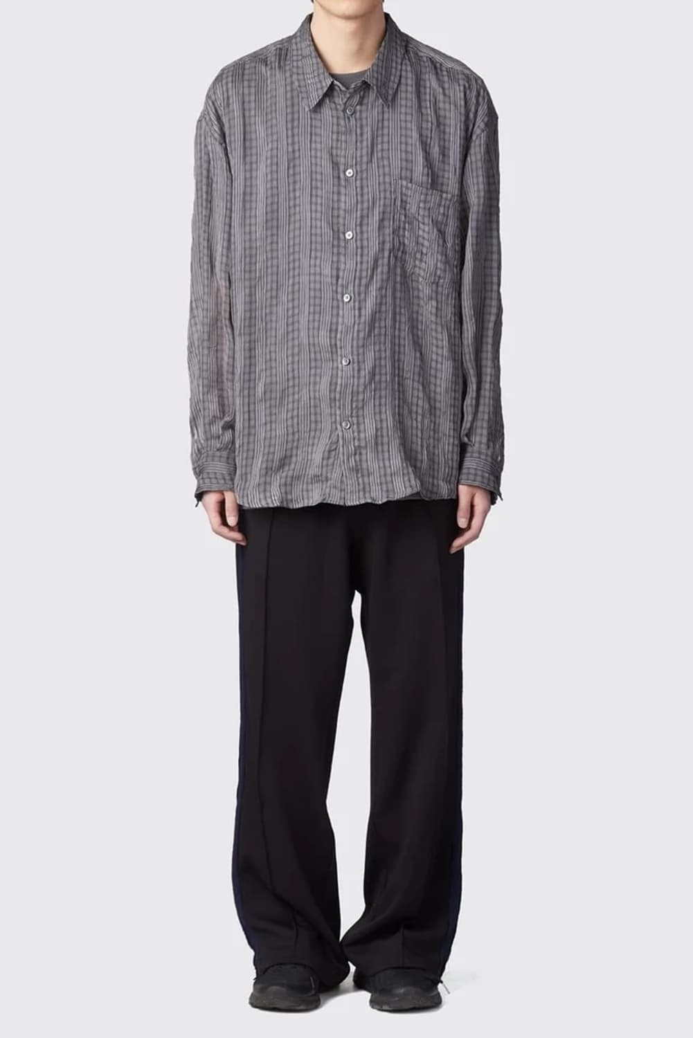 해칭룸 클래식 셔링 체크 셔츠 PN6495 상품이미지2