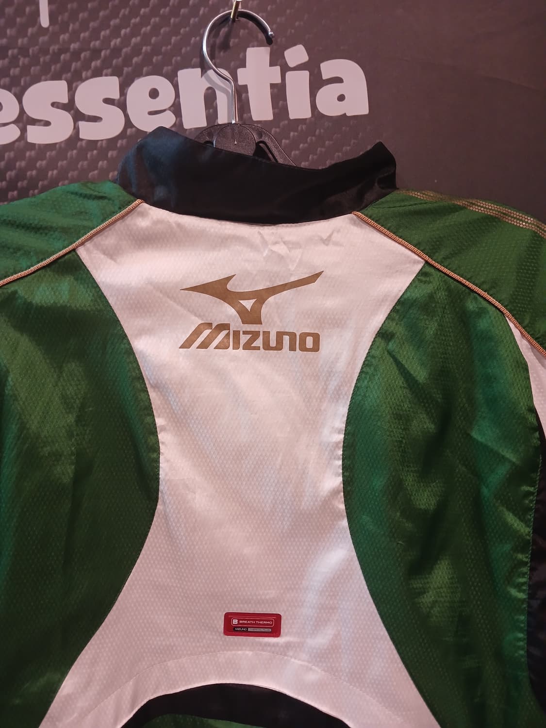 미즈노 화이트 딥그린 배색 하프집업 바람막이 상품이미지5