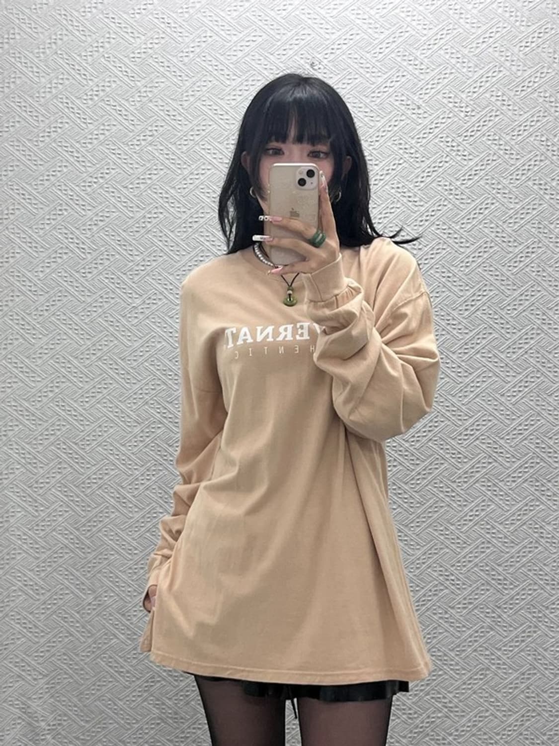 커버낫 컨트리 레트로 빈티지 오트밀 빅로고 롱슬리브 L C11499 상품이미지1