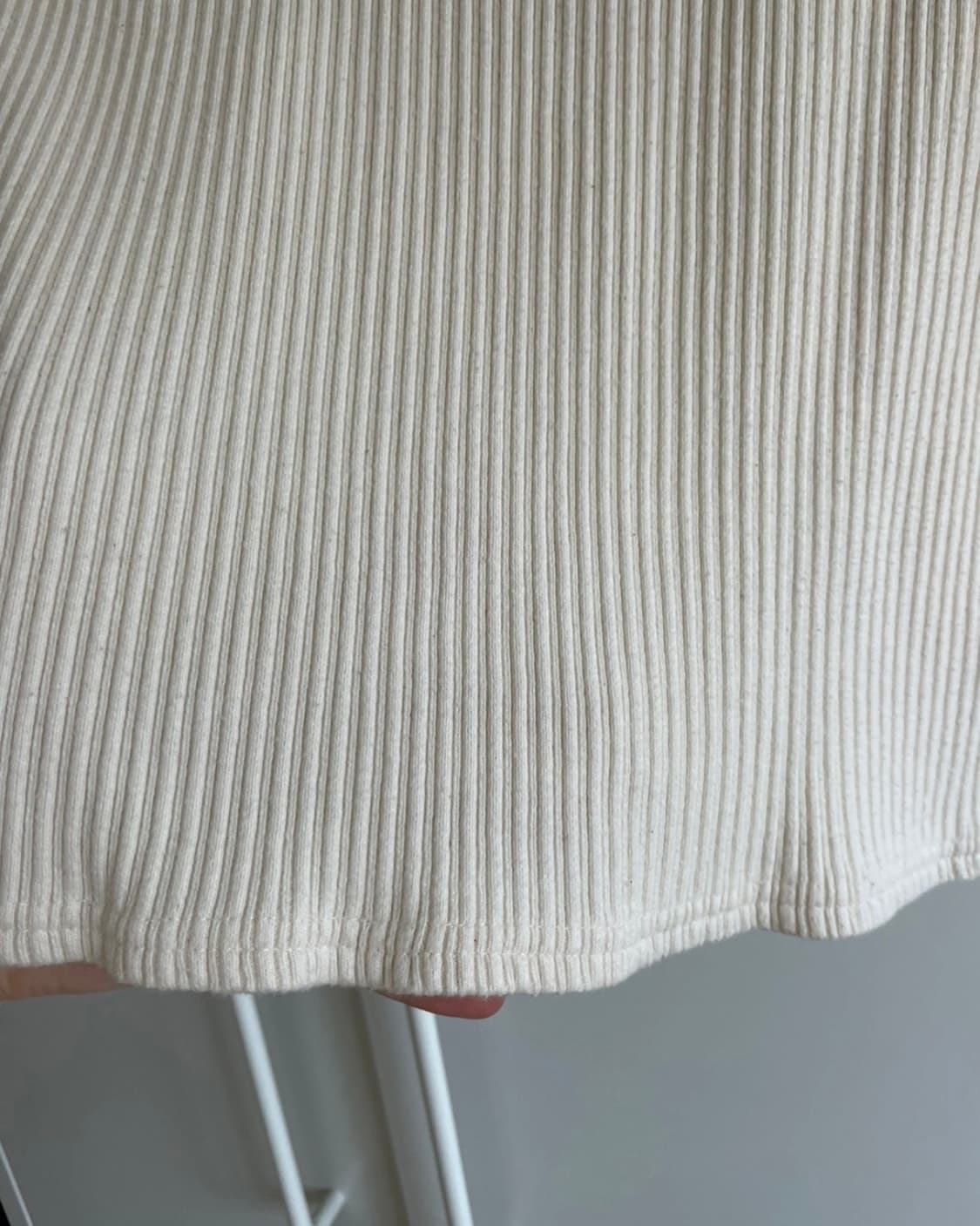 스투시 아이보리 골지 컷아웃 반팔티 M 상품이미지5