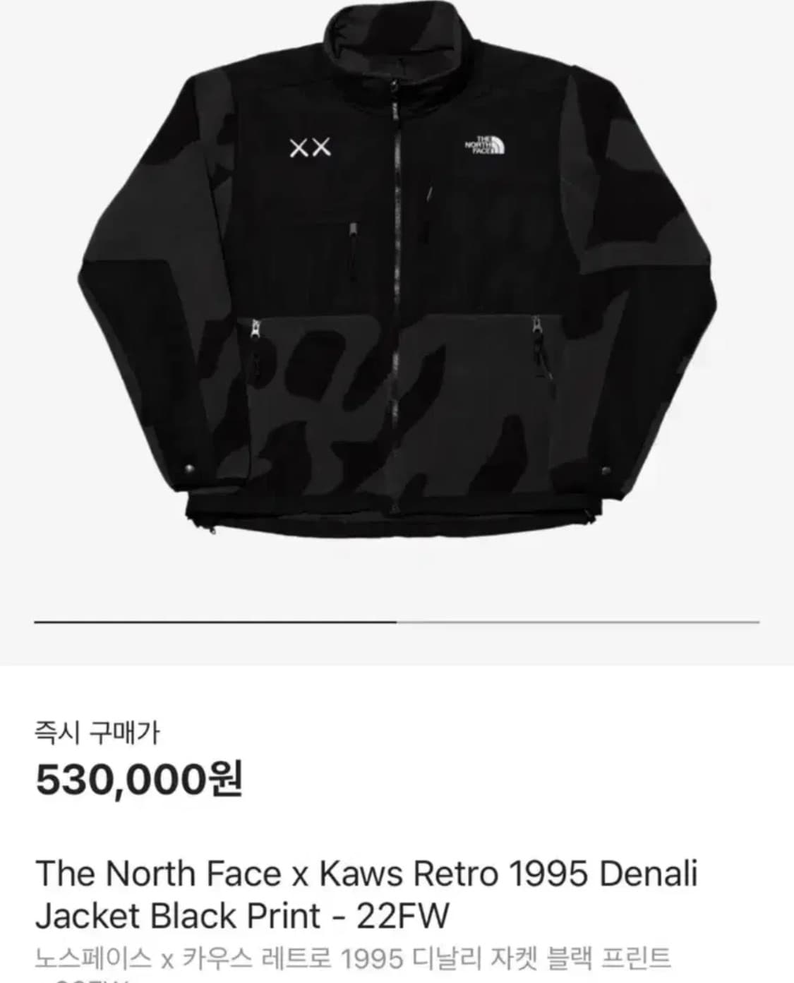 노스페이스 kaws카우스 데날리 후리스집업 xl 상품이미지1