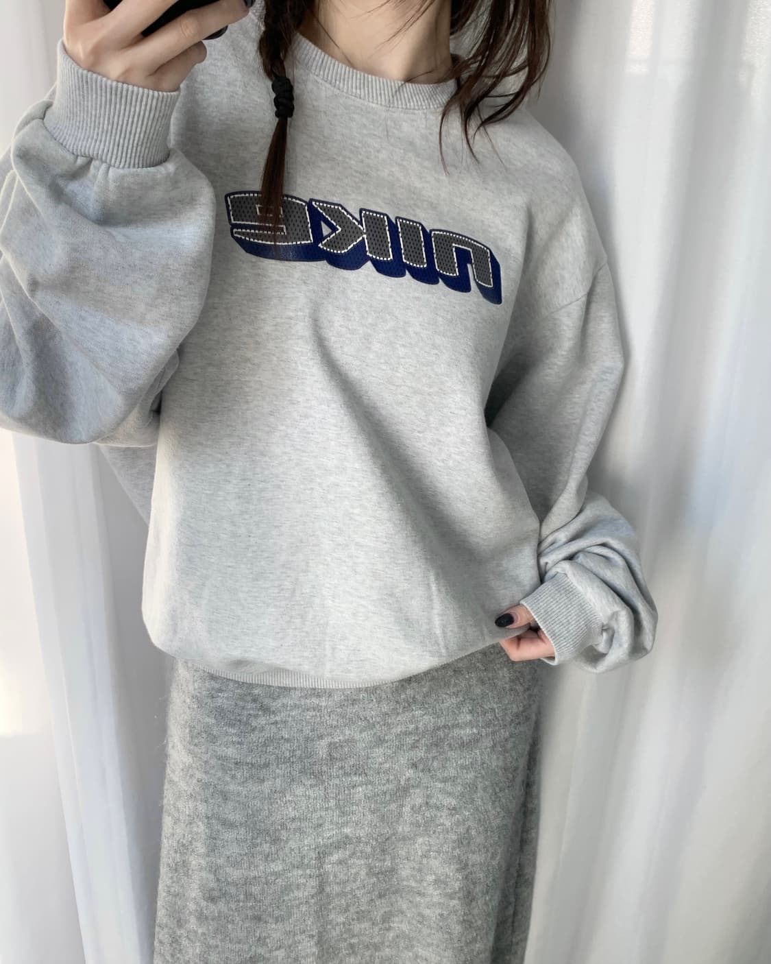 Nike 올드 나이키 레터링로고 그레이컬러 맨투맨 상품이미지2