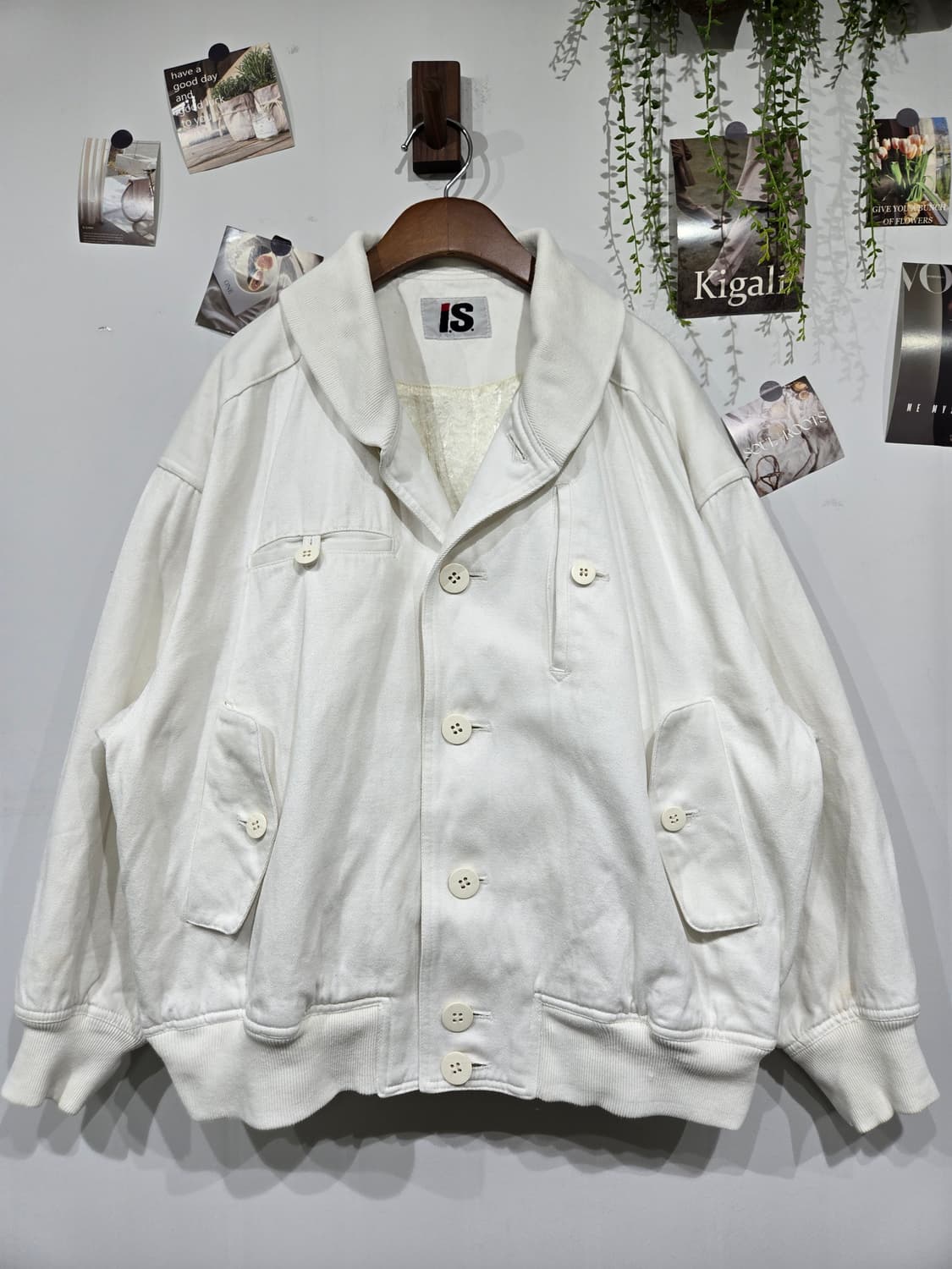 이세이미야케 화이트 버튼 자켓 상품이미지1