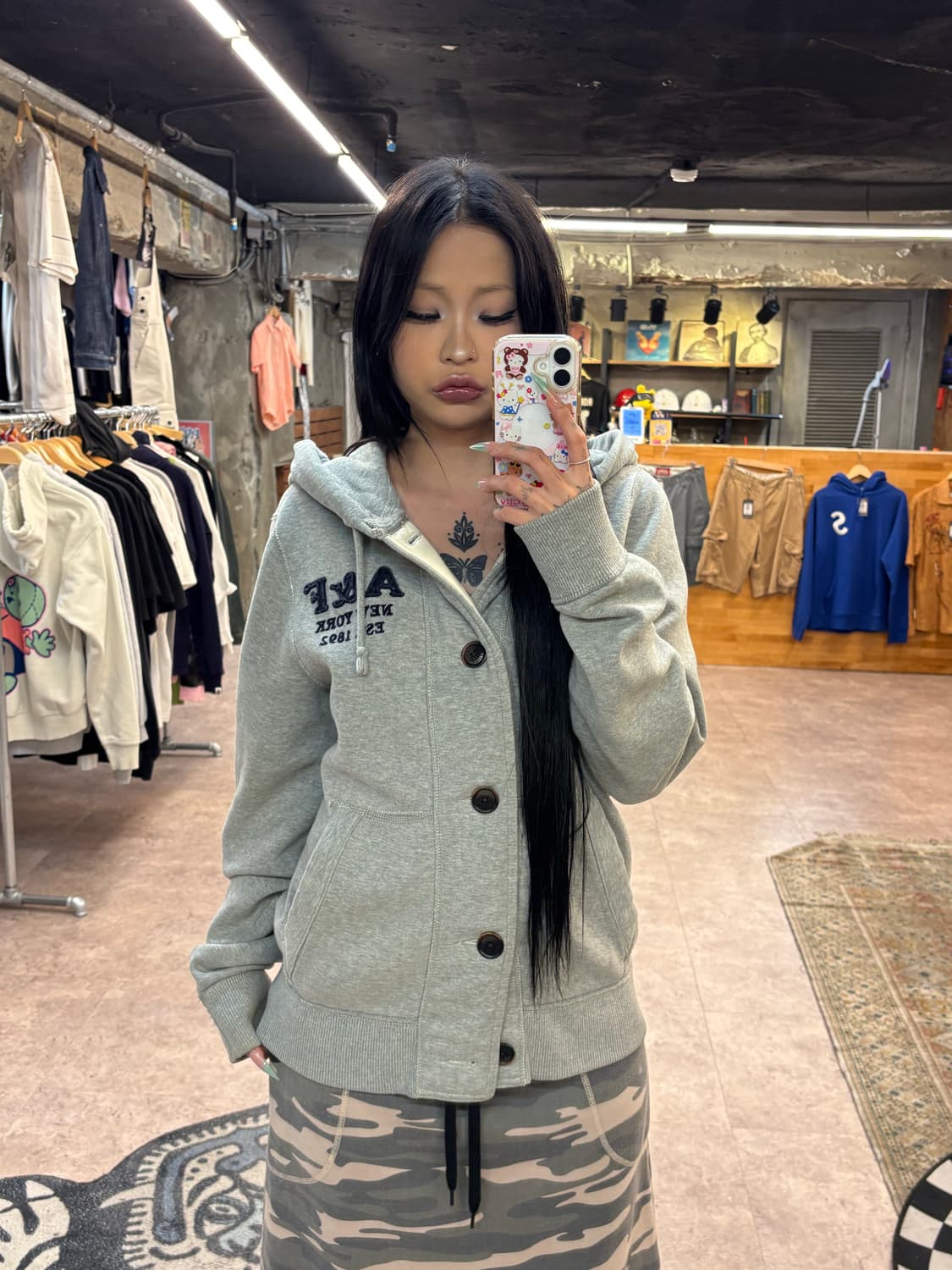 아베크롬비 라이트 그레이 후드집업 #csz4340 상품이미지2