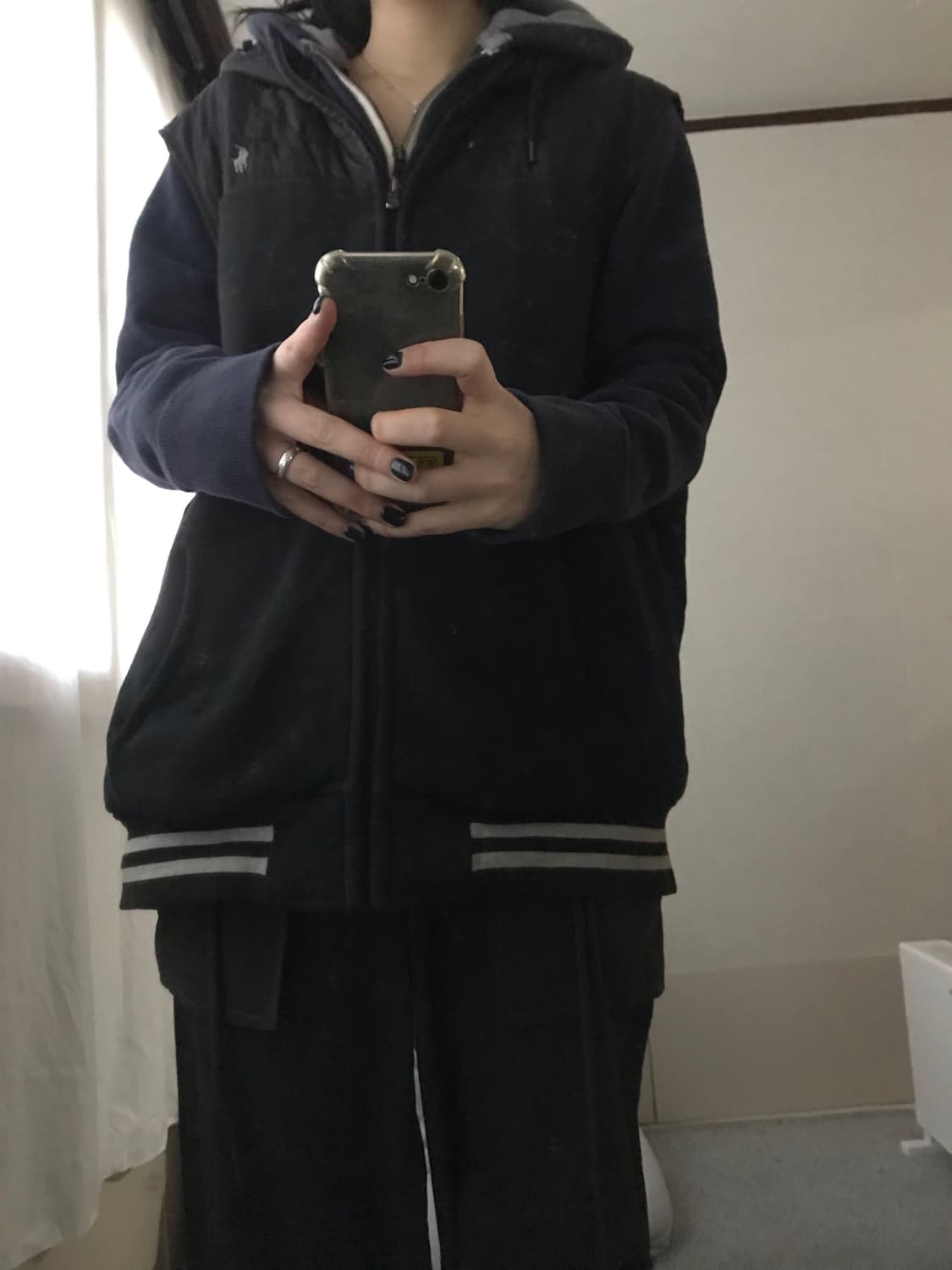 폴로 블랙 후드 패딩조끼 상품이미지3