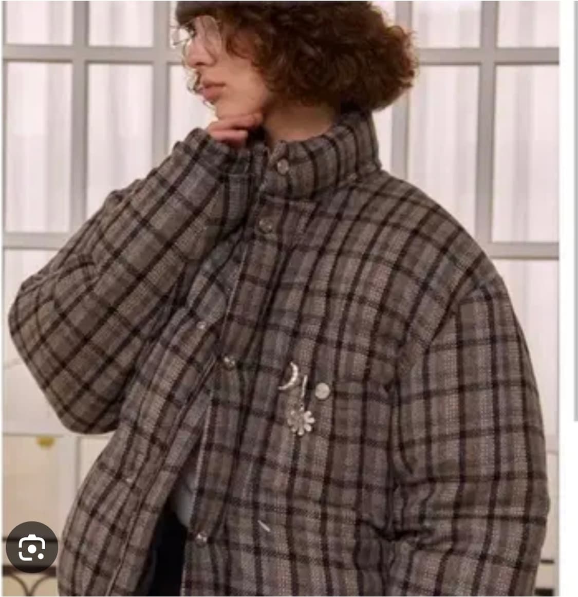 stu 멀티체크 덕다운 패딩 L 상품이미지1