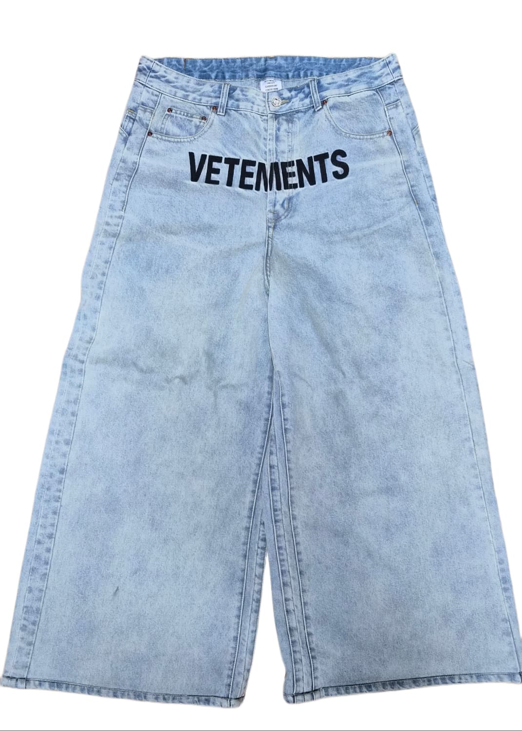 베트멍 로고 자수 와이드 데님팬츠 상품이미지1
