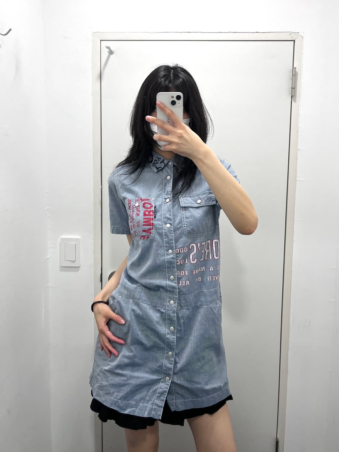 drug store's 드러그 스토어 데님 반팔 원피스 상품이미지1