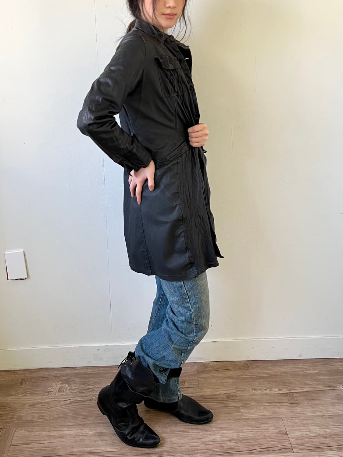 inbreed 레더 롱 자켓 상품이미지5