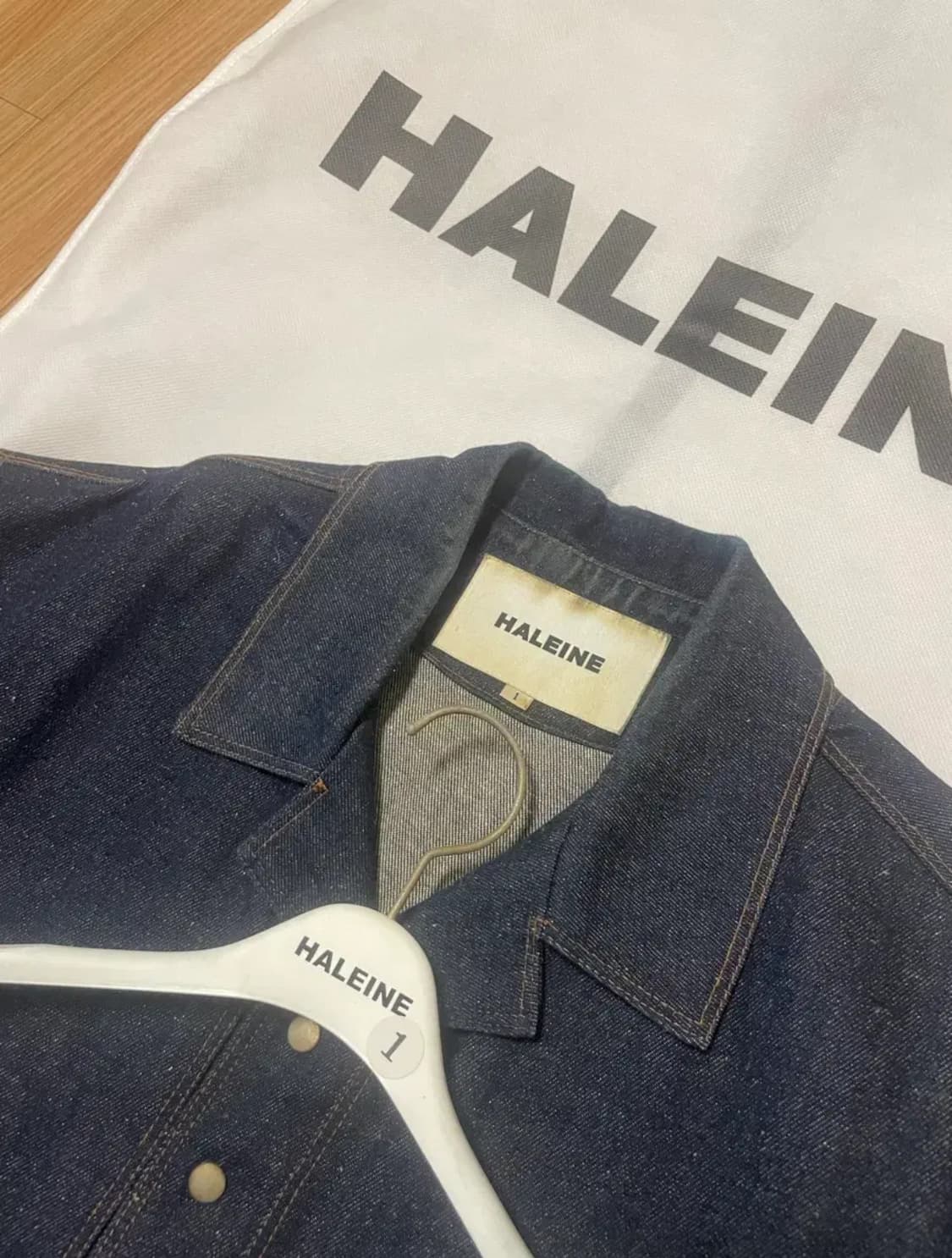 HALEINE 알렌느 데님 반팔 셔츠 상품이미지3