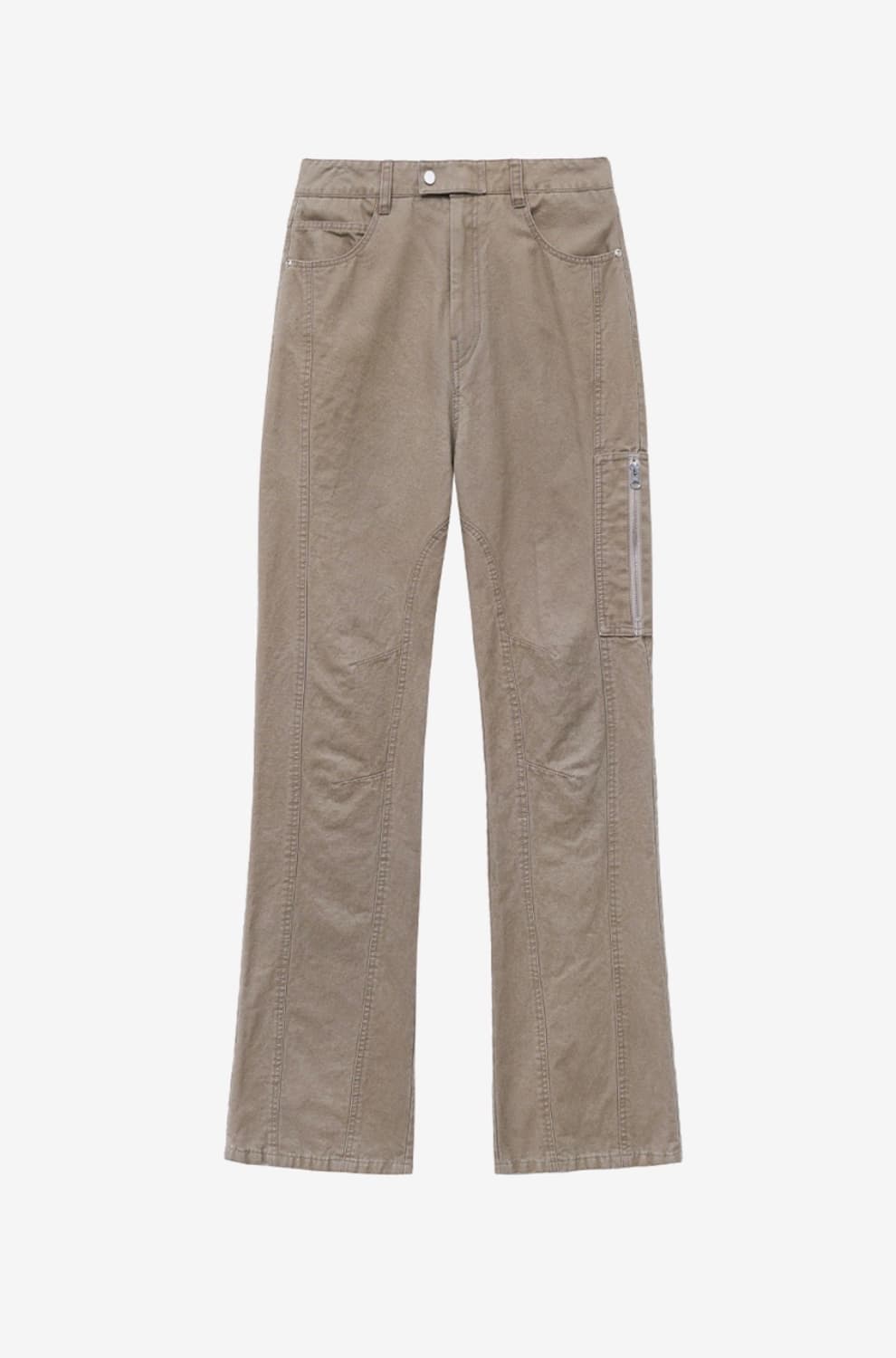 인사일런스우먼 워시드 부츠컷 팬츠 애쉬베이지 XS 상품이미지1