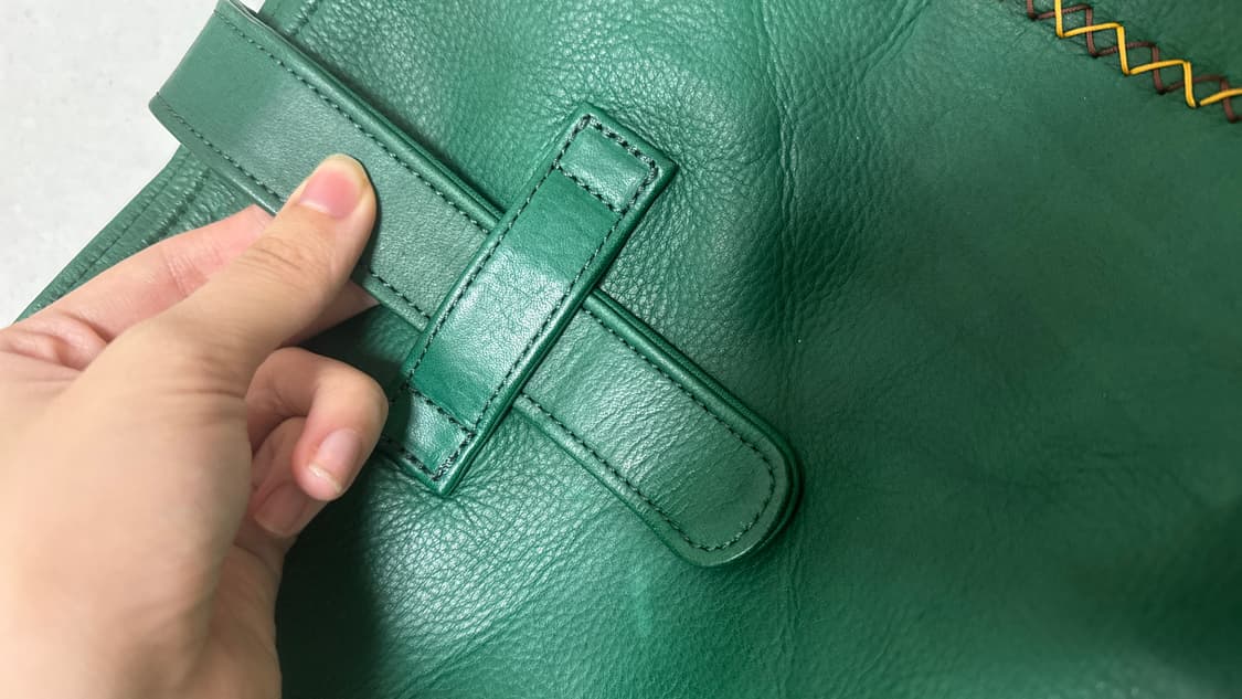 Lily 레더 스티치 그린 숄더/토트백 상품이미지2