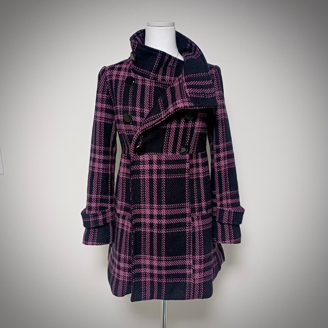 INTER PLANET 핑크 체크 코트 펑크 키치 갸루 y2k 상품이미지2