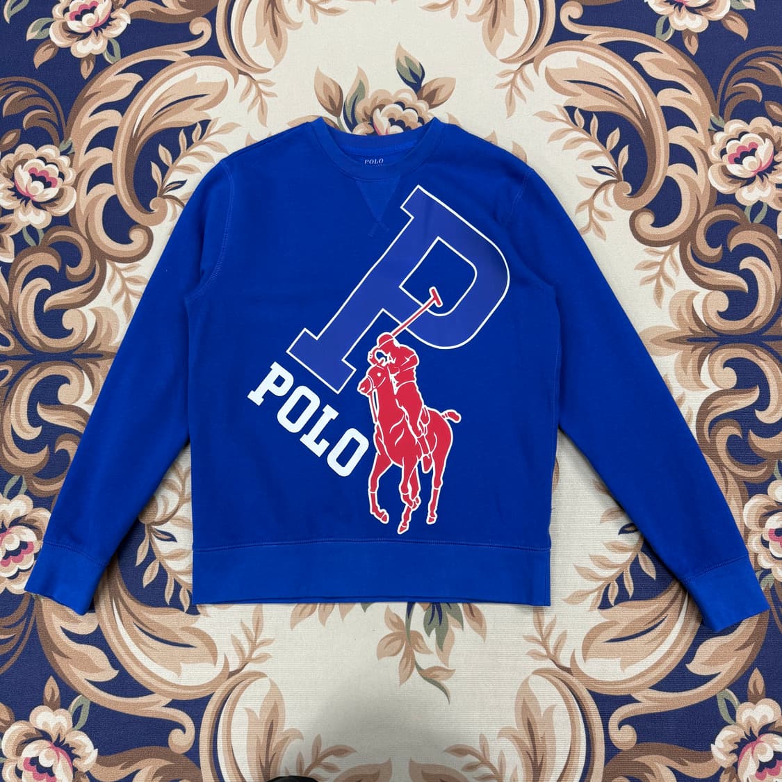 (XS)폴로 랄프로렌 빅로고 맨투맨(로얄블루) 상품이미지1
