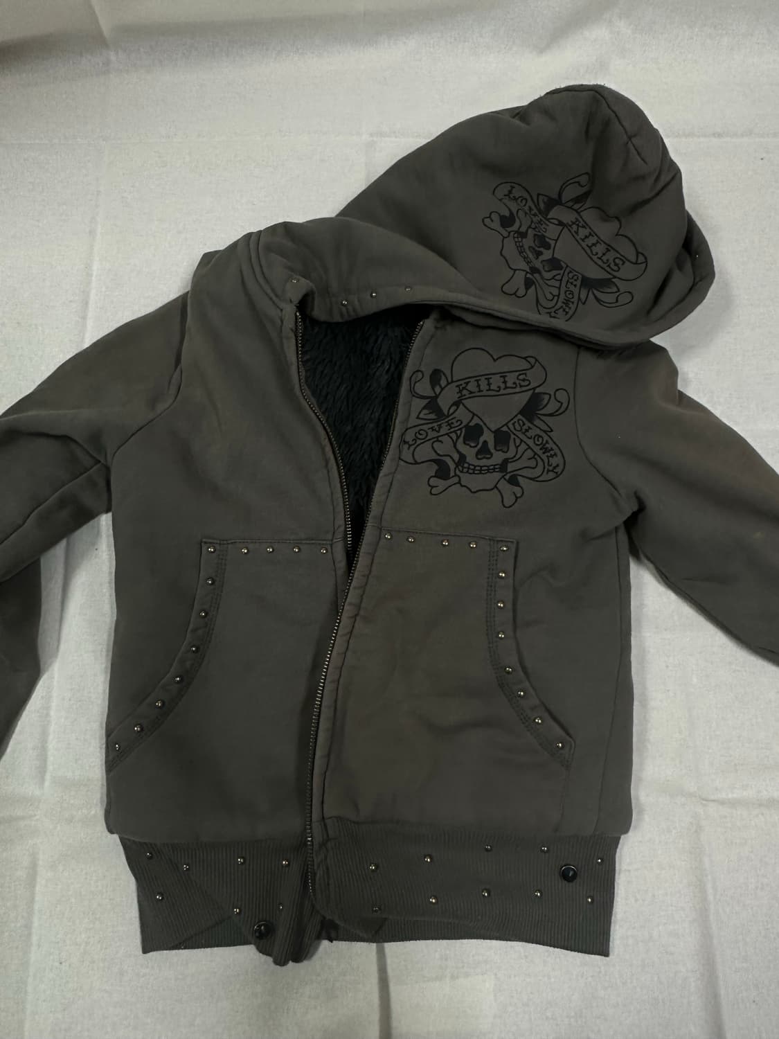 에드 하디 털안감 후드 집업 (44추정) 상품이미지1