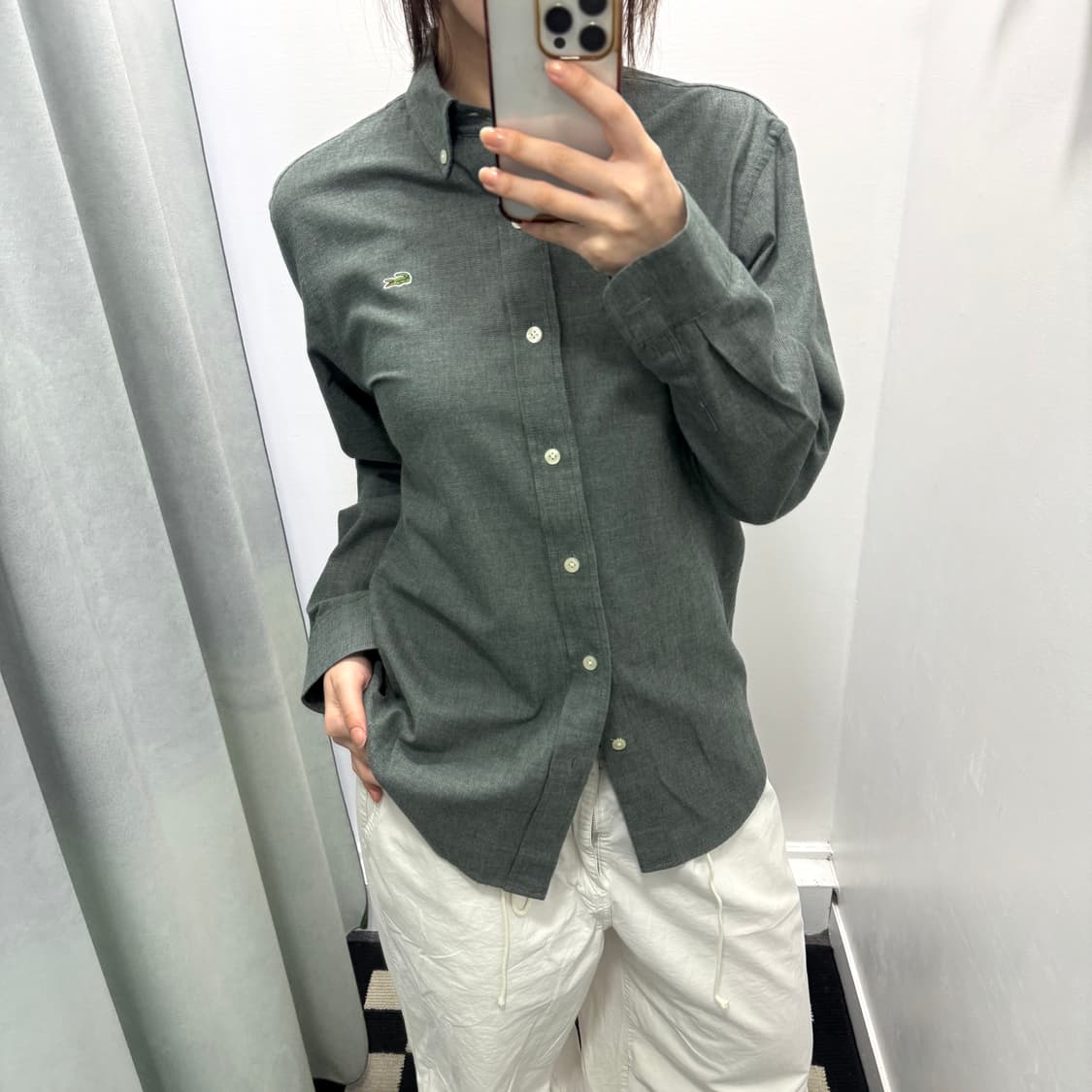 라코스테 그린 체크 레귤러핏 셔츠  상품이미지2