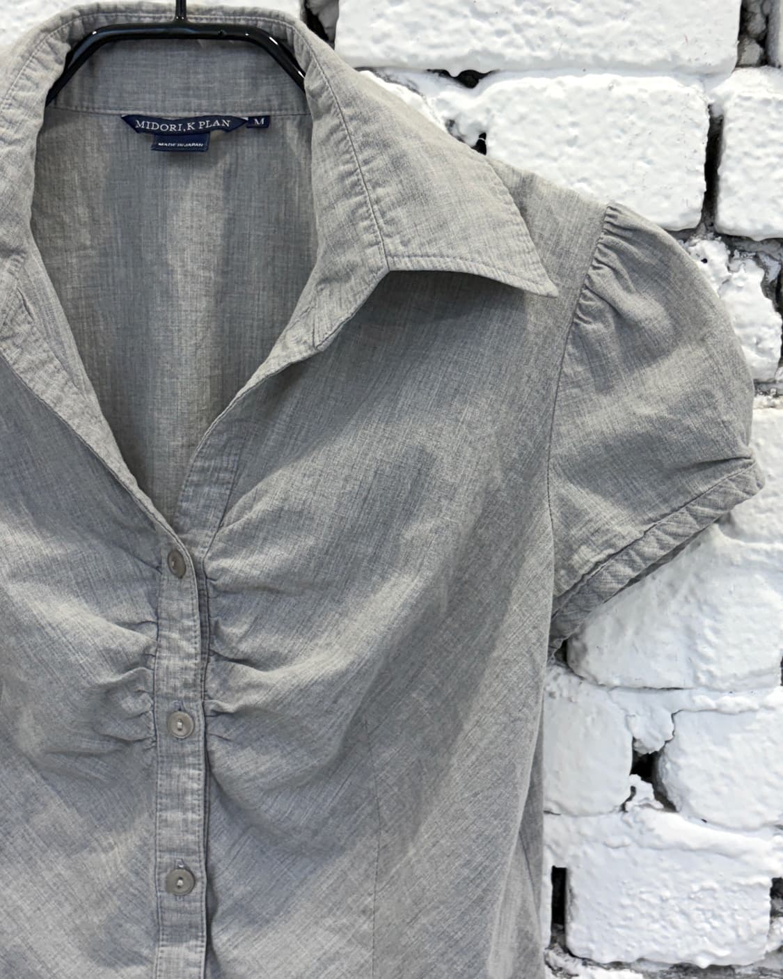 Shirred Puff Sleeve Fitted Blouse 상품이미지5