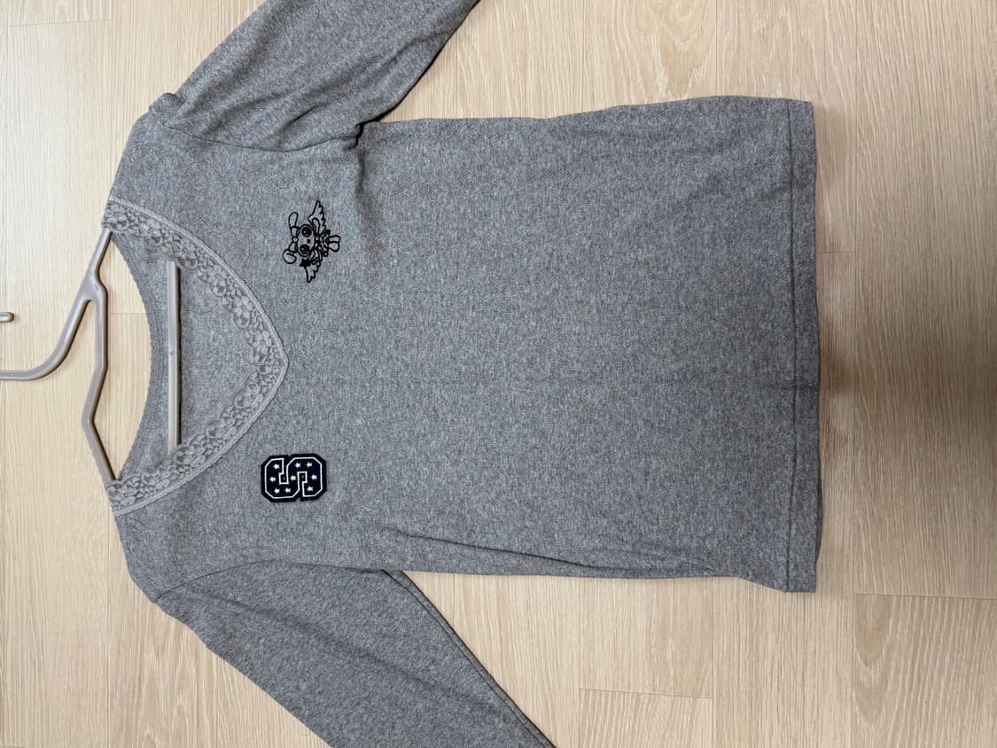 SHALOM DON'T KNOW LACE TOP (GRAY) 상품이미지4