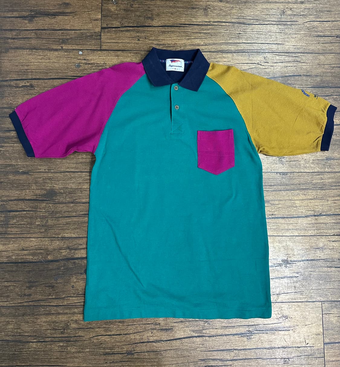 Impressions 임프레션즈 빈티지 컬러블록 카라티L-XL 상품이미지1