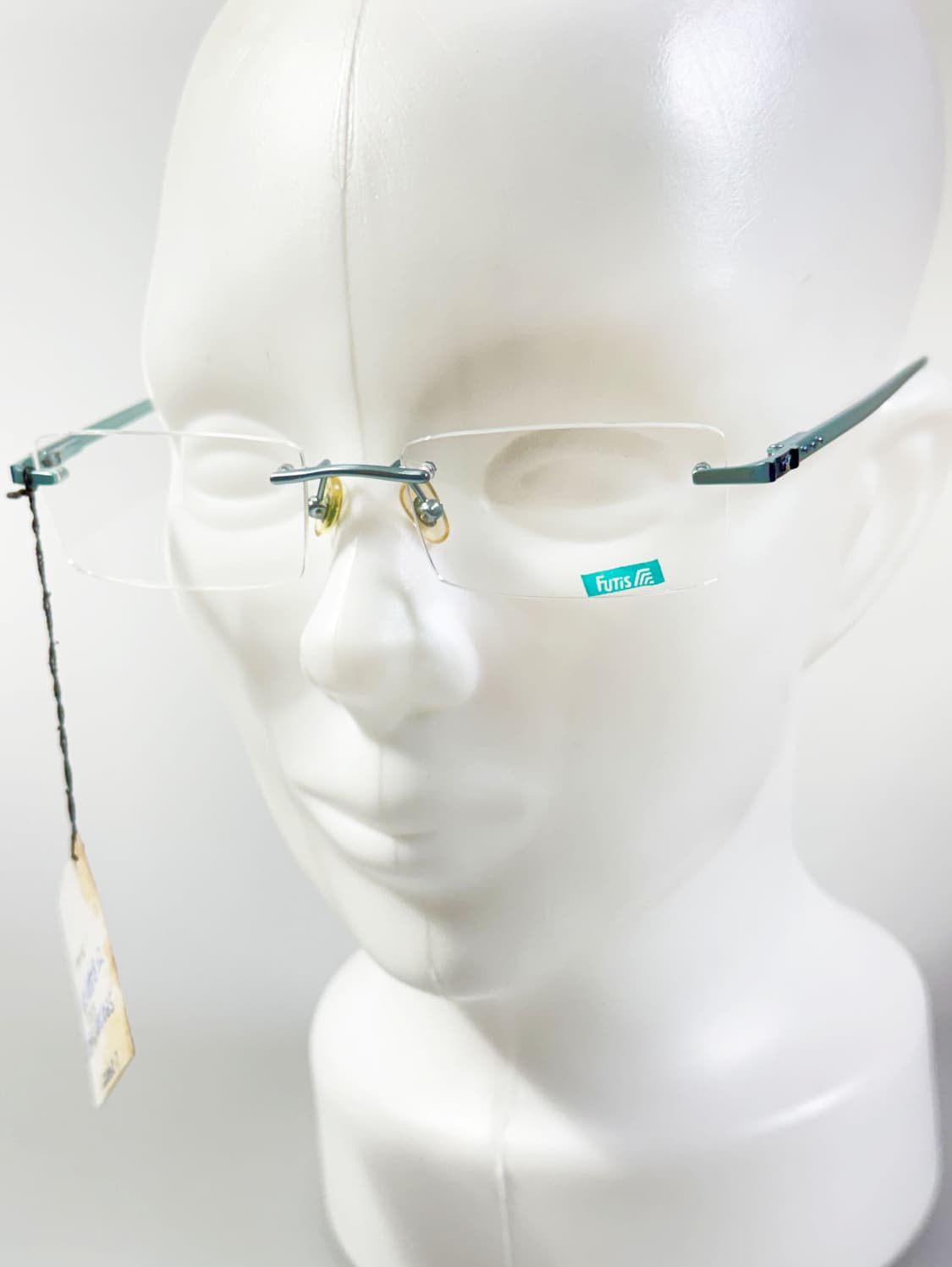 90s FUTIS 무테 스퀘어 블루 메탈 빈티지 안경 상품이미지8