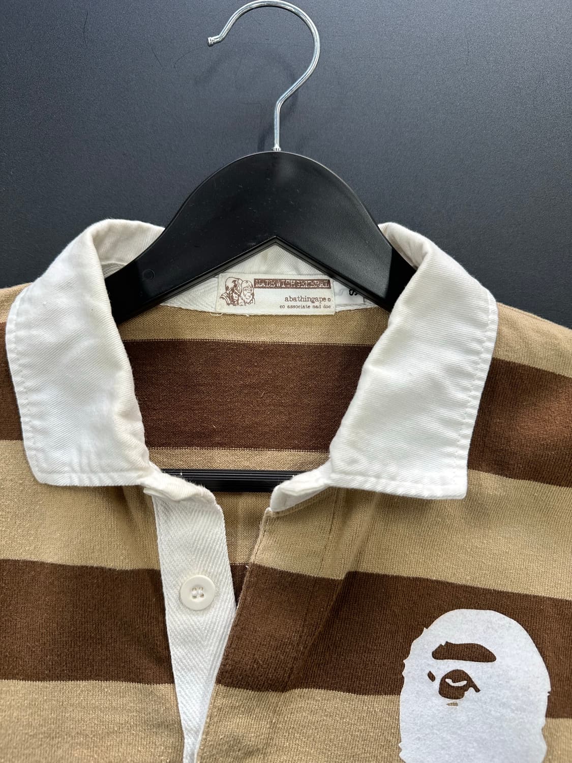 베이프 패치사루 스트라이프 럭비셔츠 롱슬리브 상품이미지6