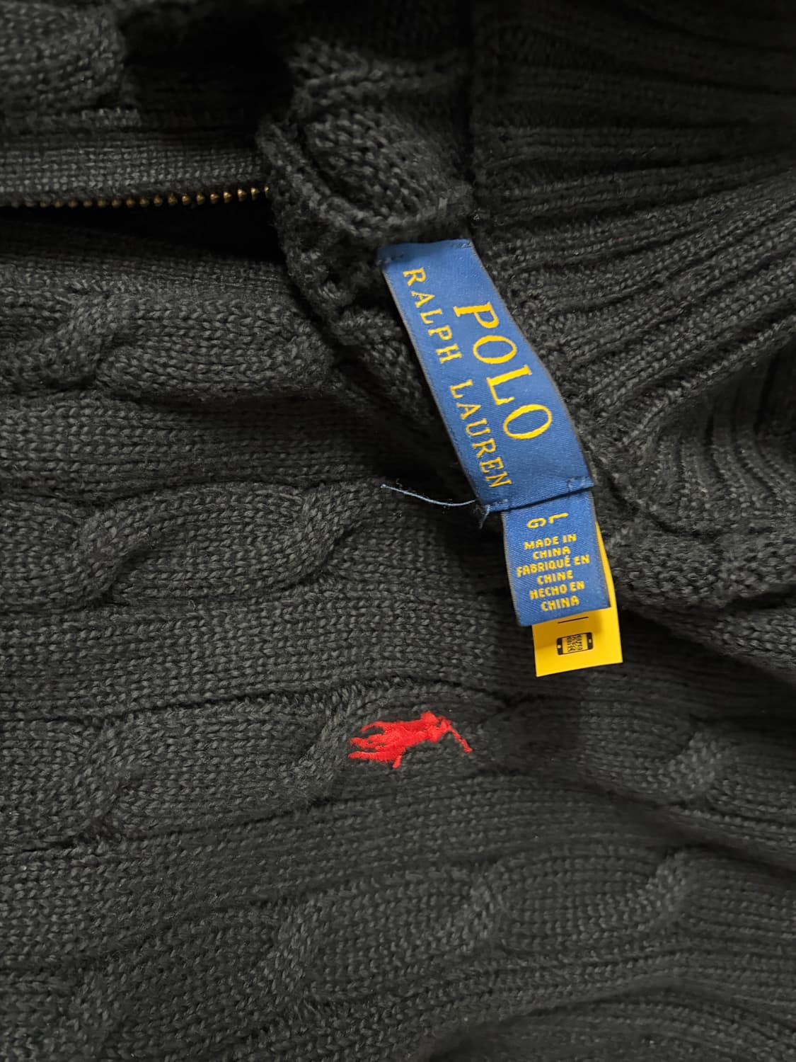 폴로 랄프로렌 케이블 니트 집업 L 상품이미지3