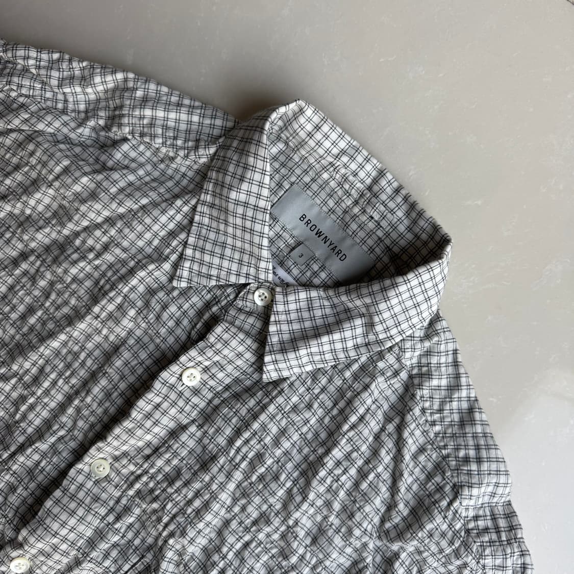 [3] 브라운야드 스테디셔츠 아이보리체크 상품이미지3