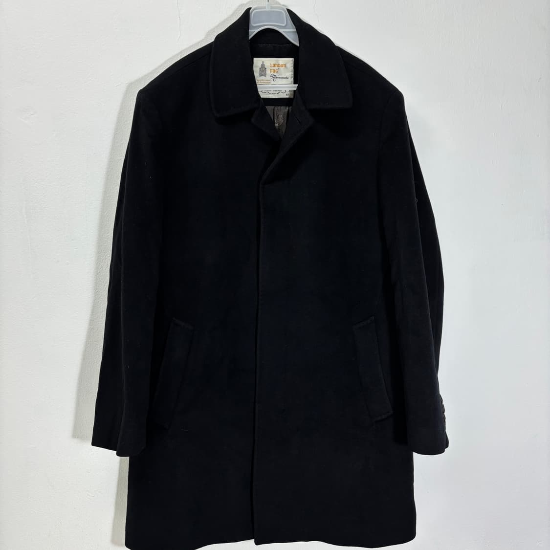 105 런던포그 블랙 캐시미어혼방 발마칸코트 상품이미지1