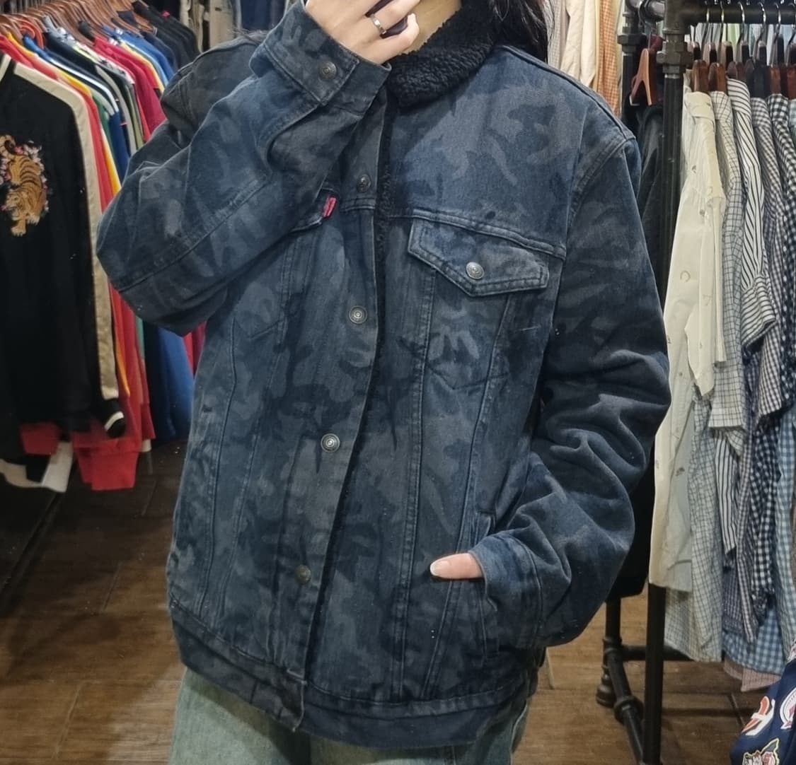 [Hi] levis 리바이스 양털 데님 자켓 블랙 상품이미지4