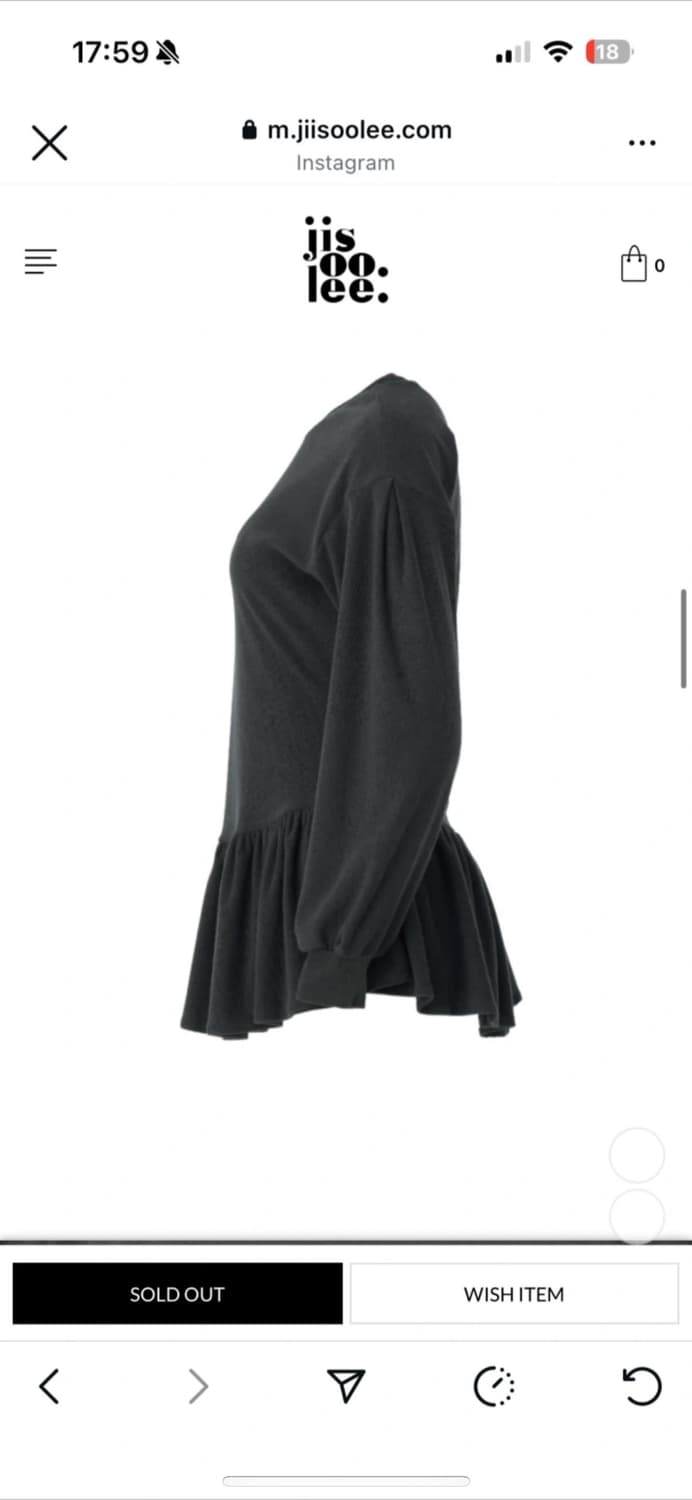 (새상품)Jisoolee 지수리 테리 러플 탑 다크그레이 상품이미지4