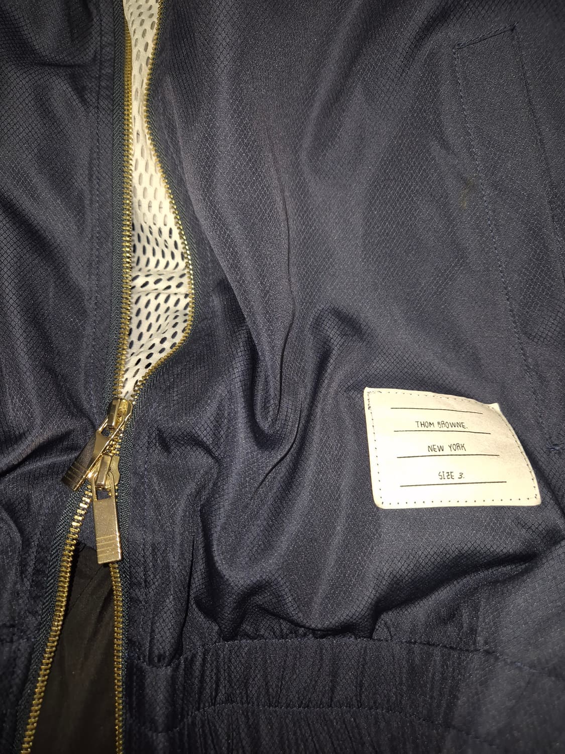 톰브라운 4바 봄버 바람막이 자켓 네이비 상품이미지6