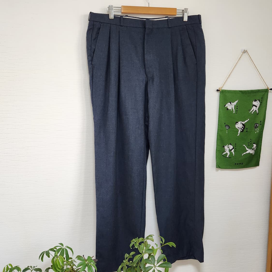 90's Moores 퓨어울 투턱 슬랙스 상품이미지1