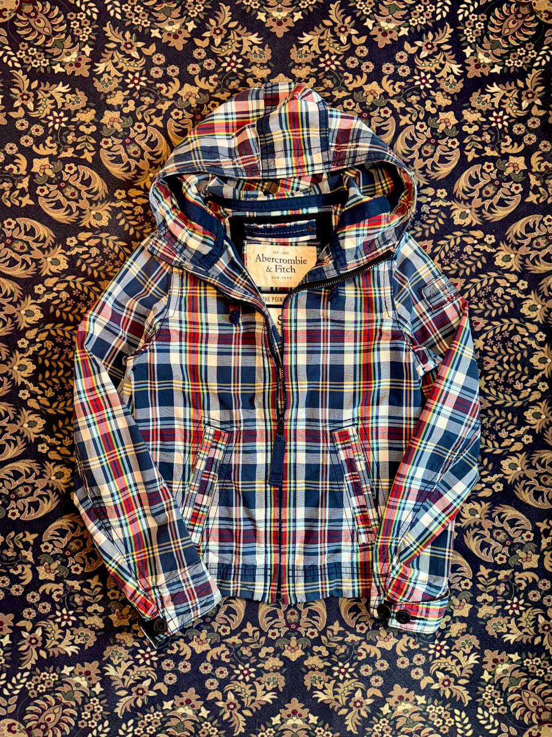 아베크롬비 마드라스 체크 후드집업 상품이미지1