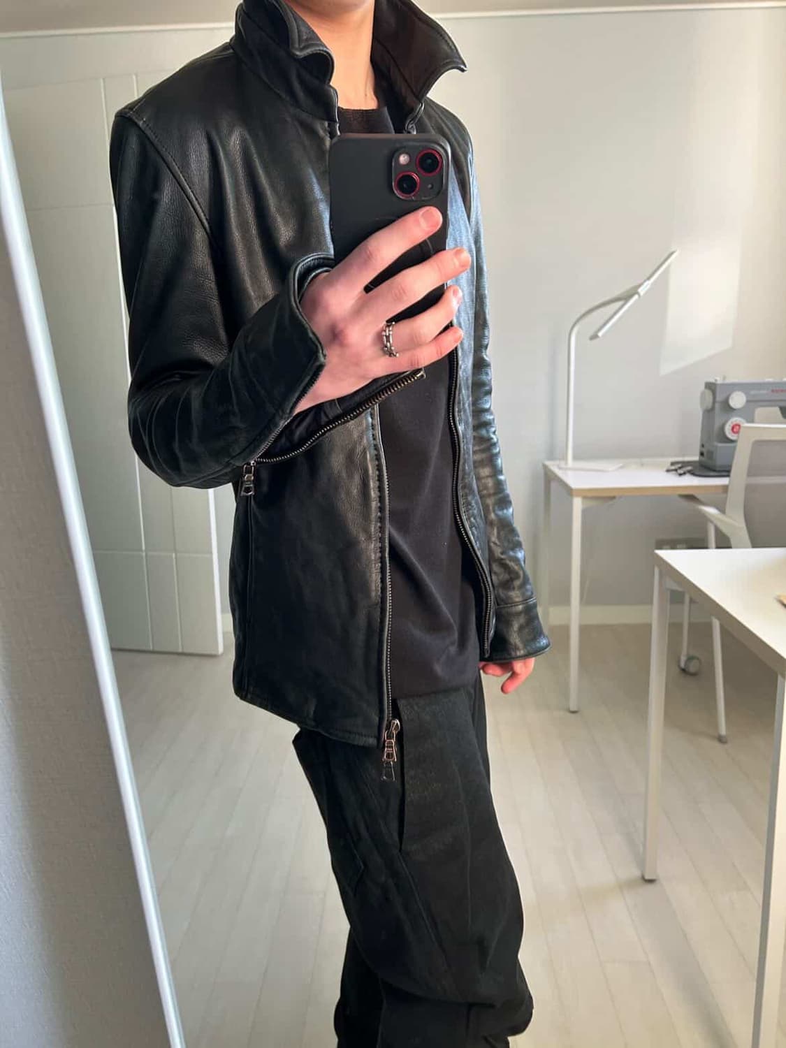 Junhashimoto zip leather shats jacket 상품이미지1