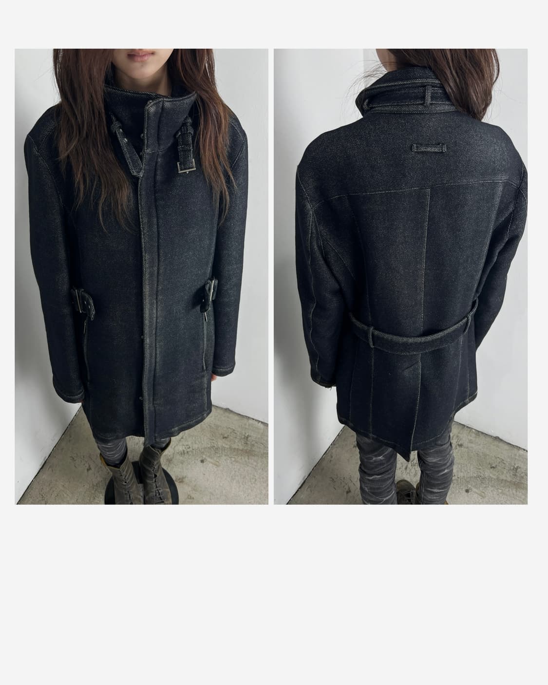 장 폴 고티에 옴므 오브젝트 하이넥 울 코트 상품이미지1