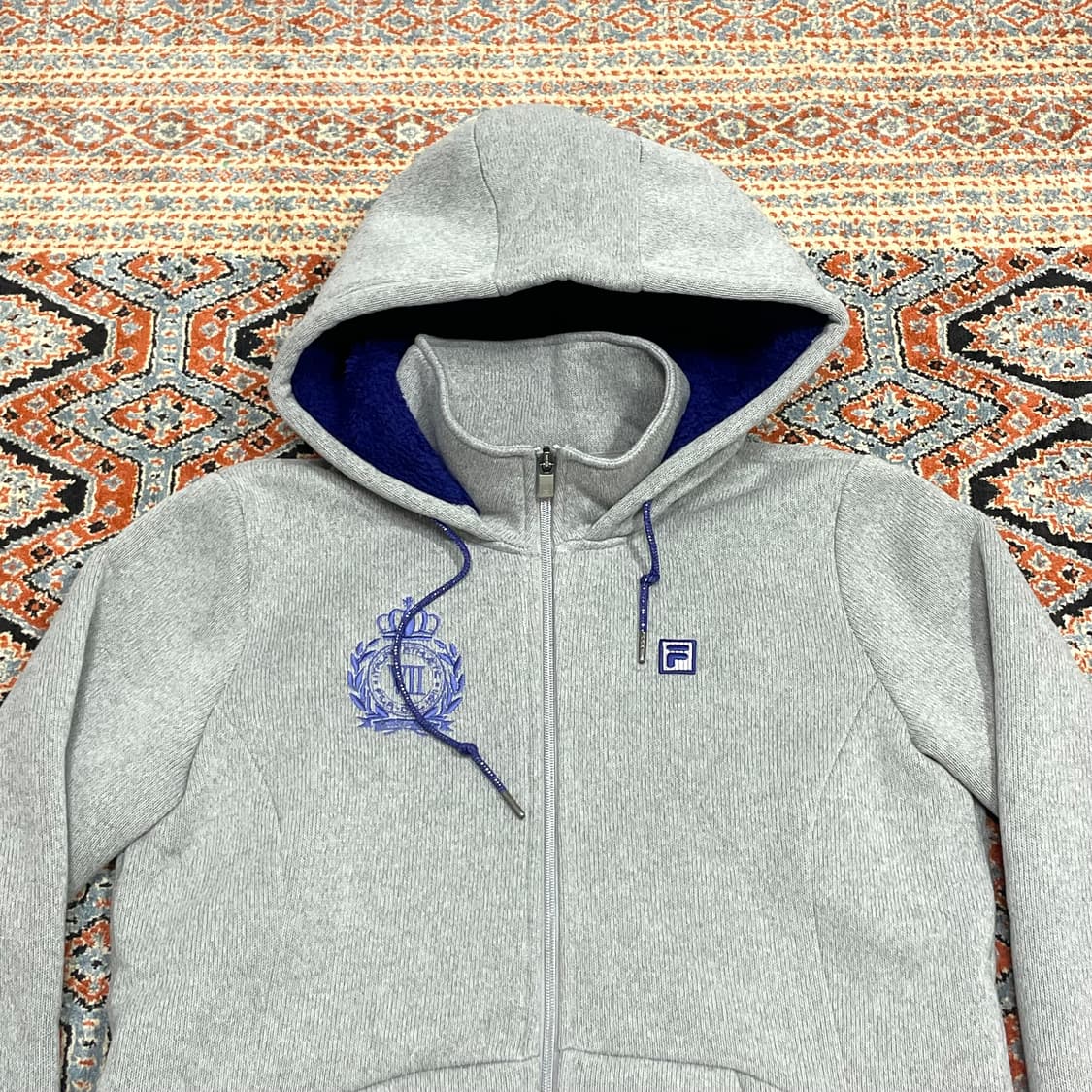 휠라 그레이 밍크 기모 후드 플리스 자켓 여성100 상품이미지2