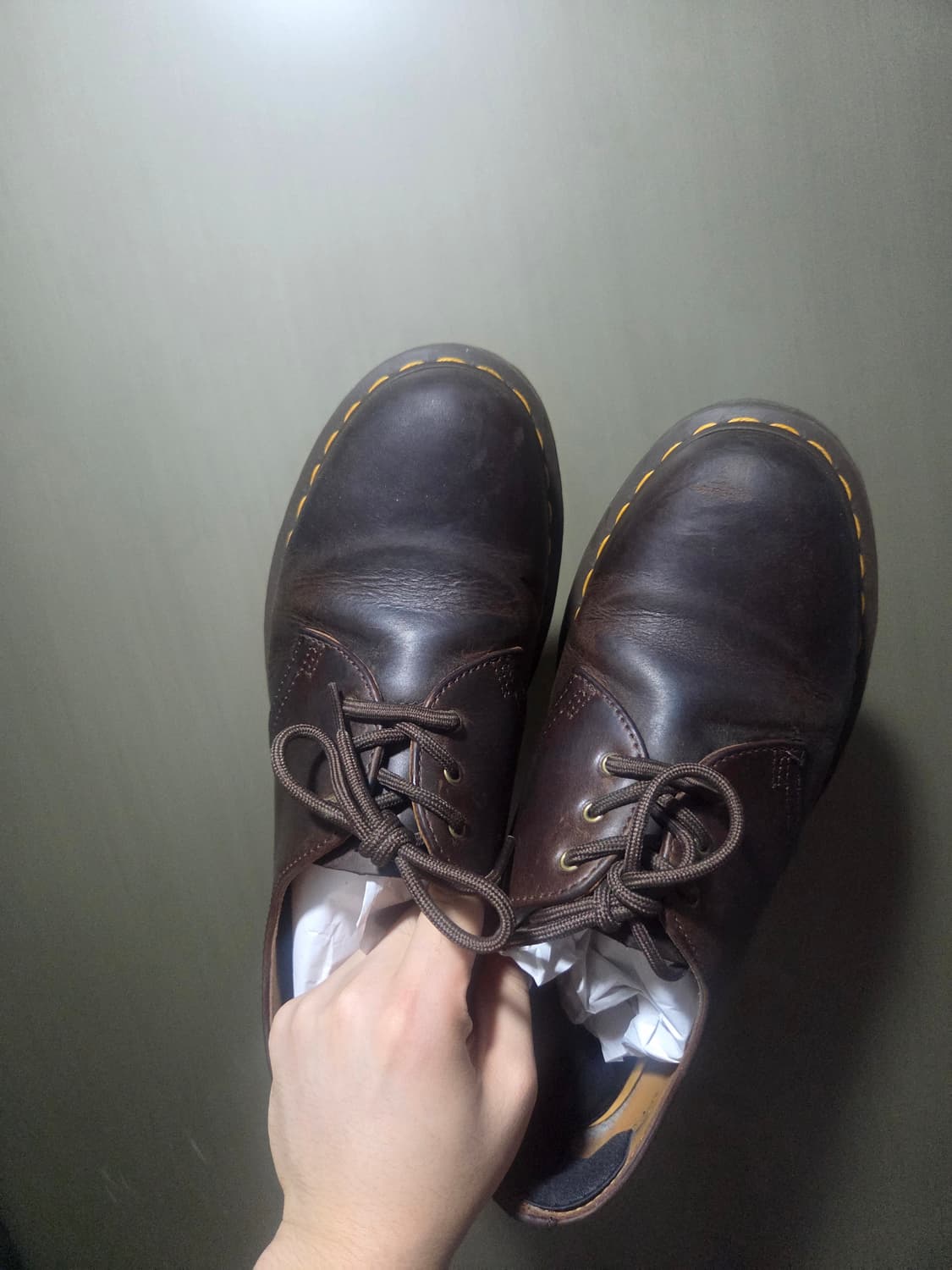 [270] 닥터마틴 1461크레이지 홀스 3홀 빈티지브라운 다크 브라운 상품이미지2