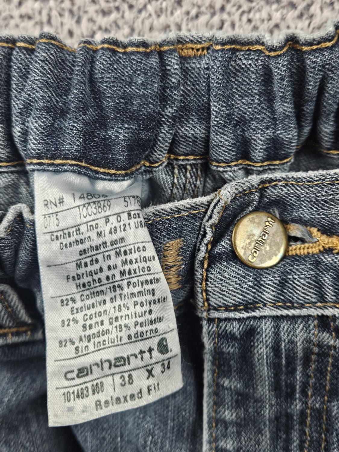 칼하트 리페어 밴딩 커스텀 데님 팬츠 ( 38X34 ) / 10634 상품이미지7