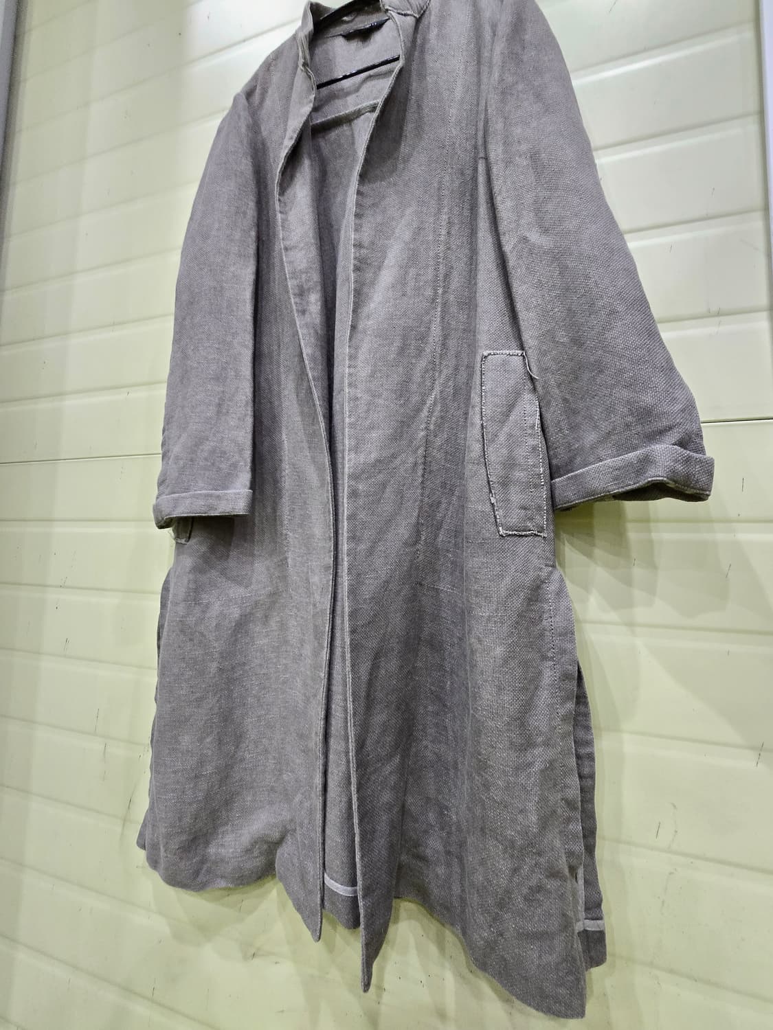 BOTTICELLI 보티첼리 린넨 롱 코트 그레이 상품이미지8