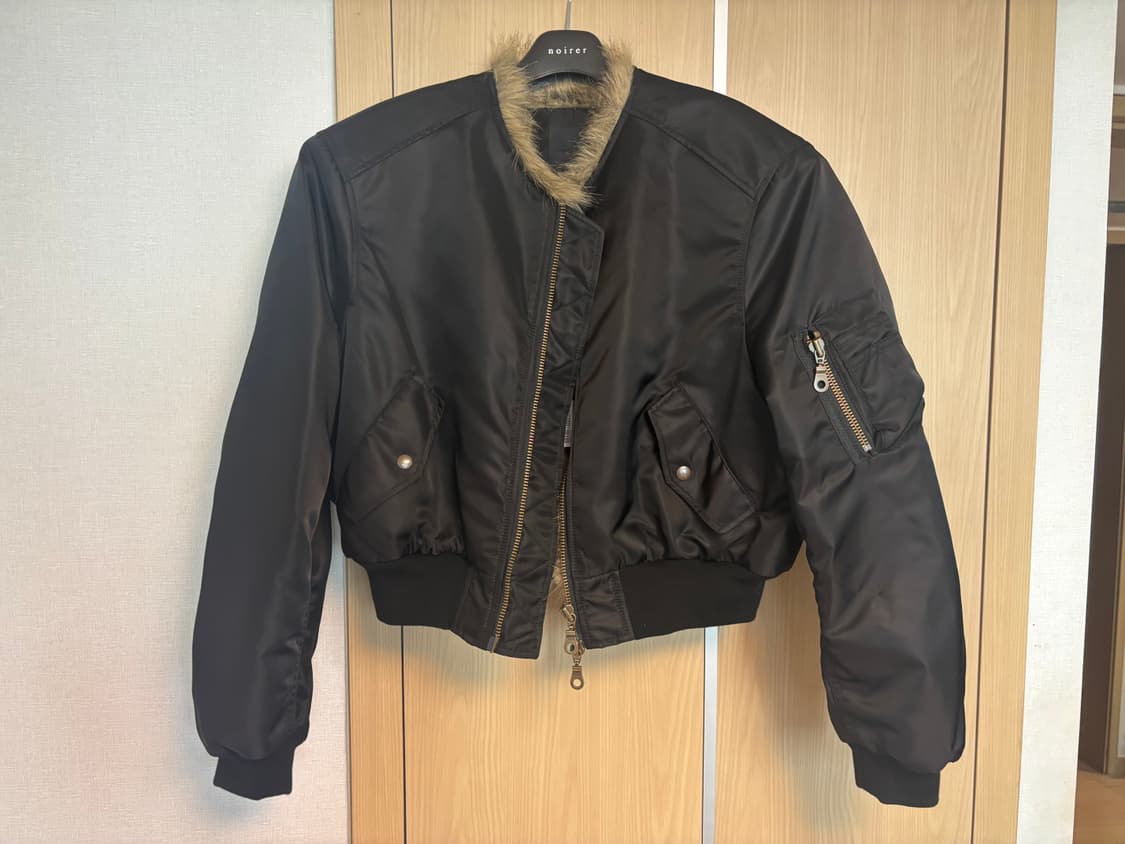 노이어 샤기 퍼 MA-1 크롭 자켓 50 새상품 상품이미지3