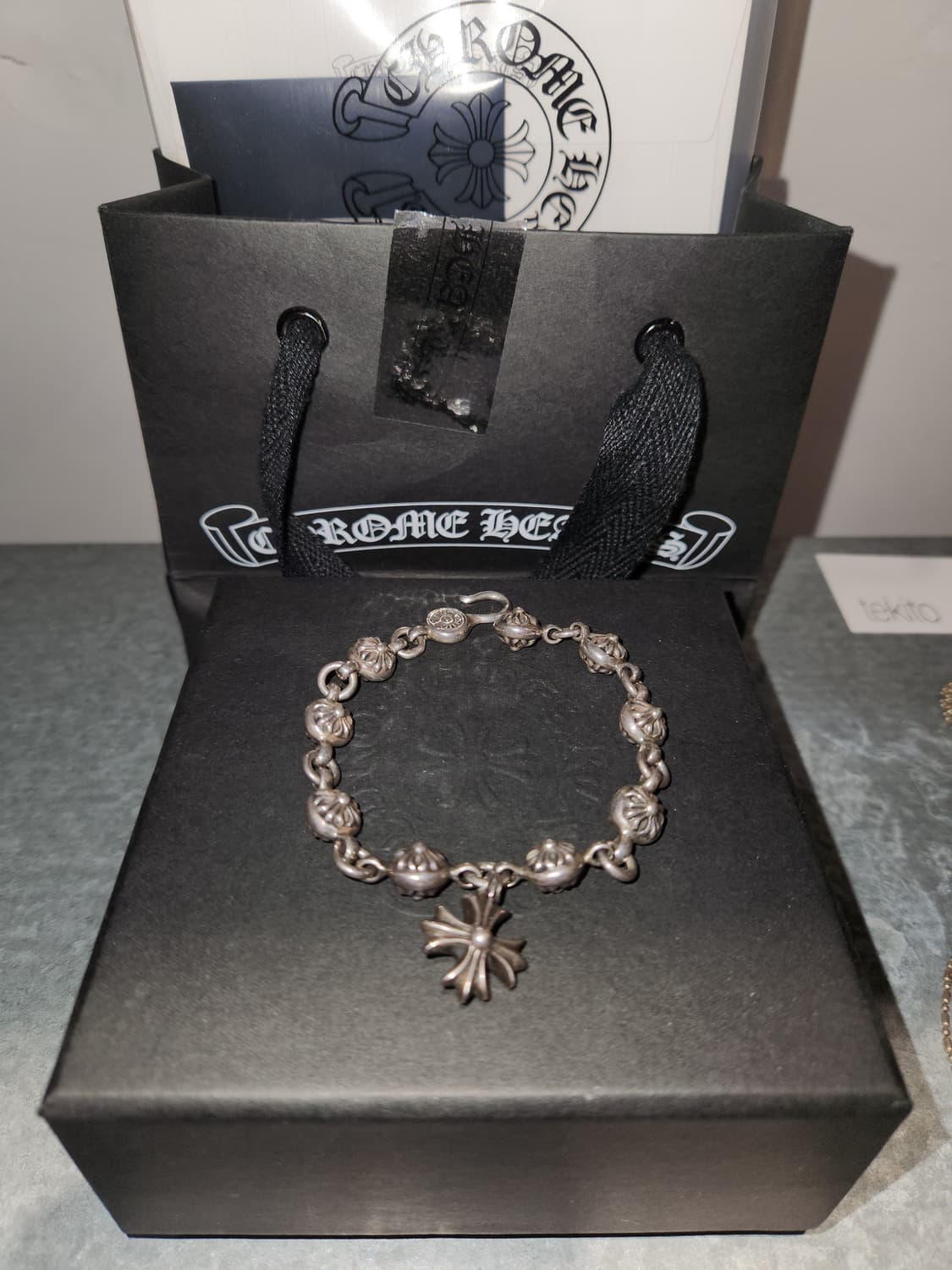 크롬하츠 CH플러스 크로스 볼 컷아웃 팔찌 상품이미지1