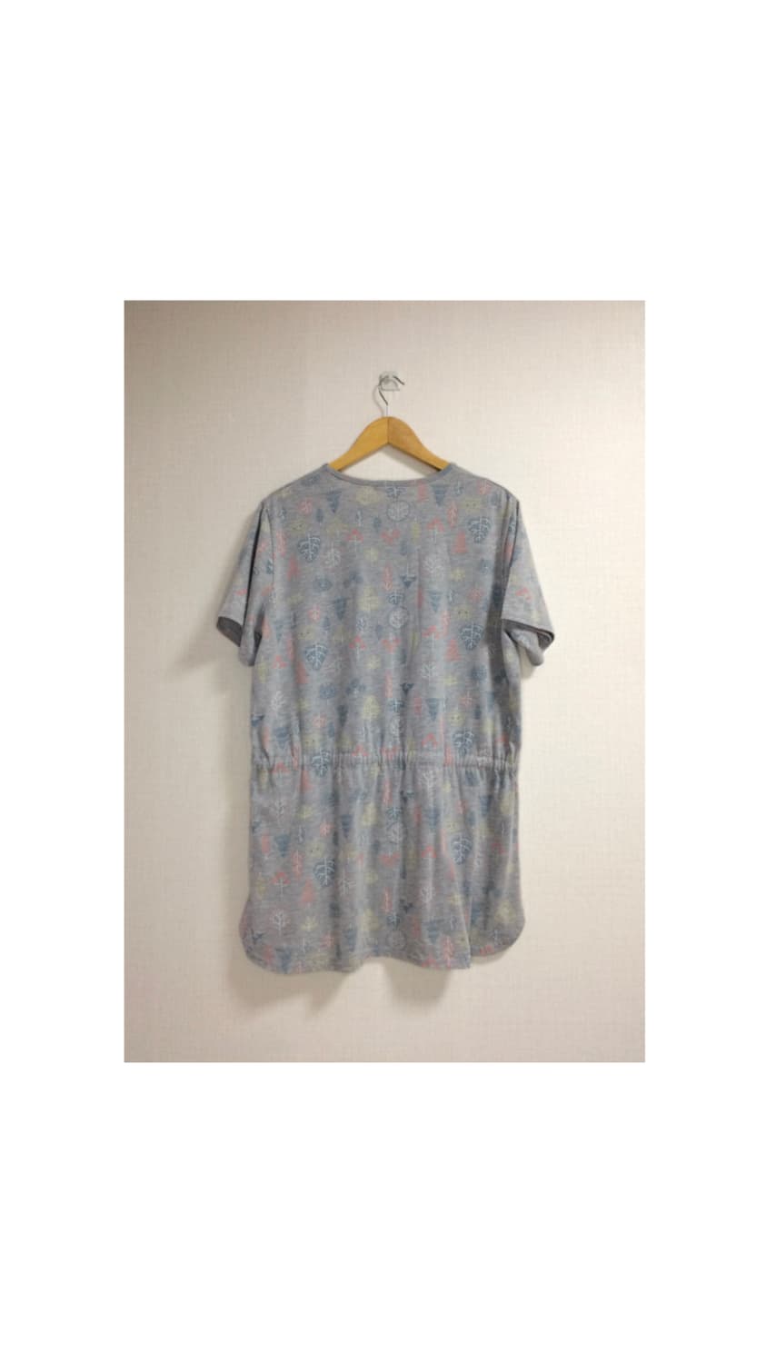 빈티지 컬러풀 프린팅 그레이 반팔 튜닉 상품이미지5